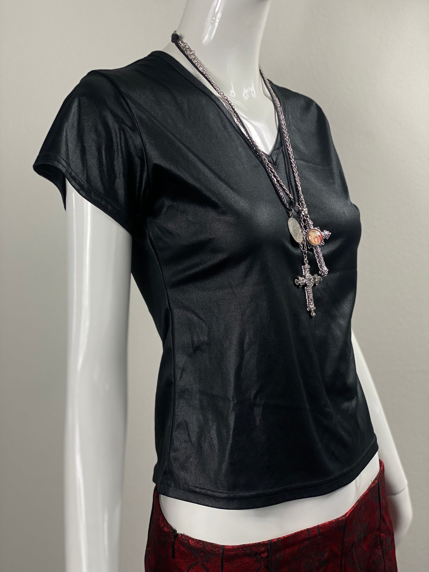 Xoxo Black Liquid Baby Tee