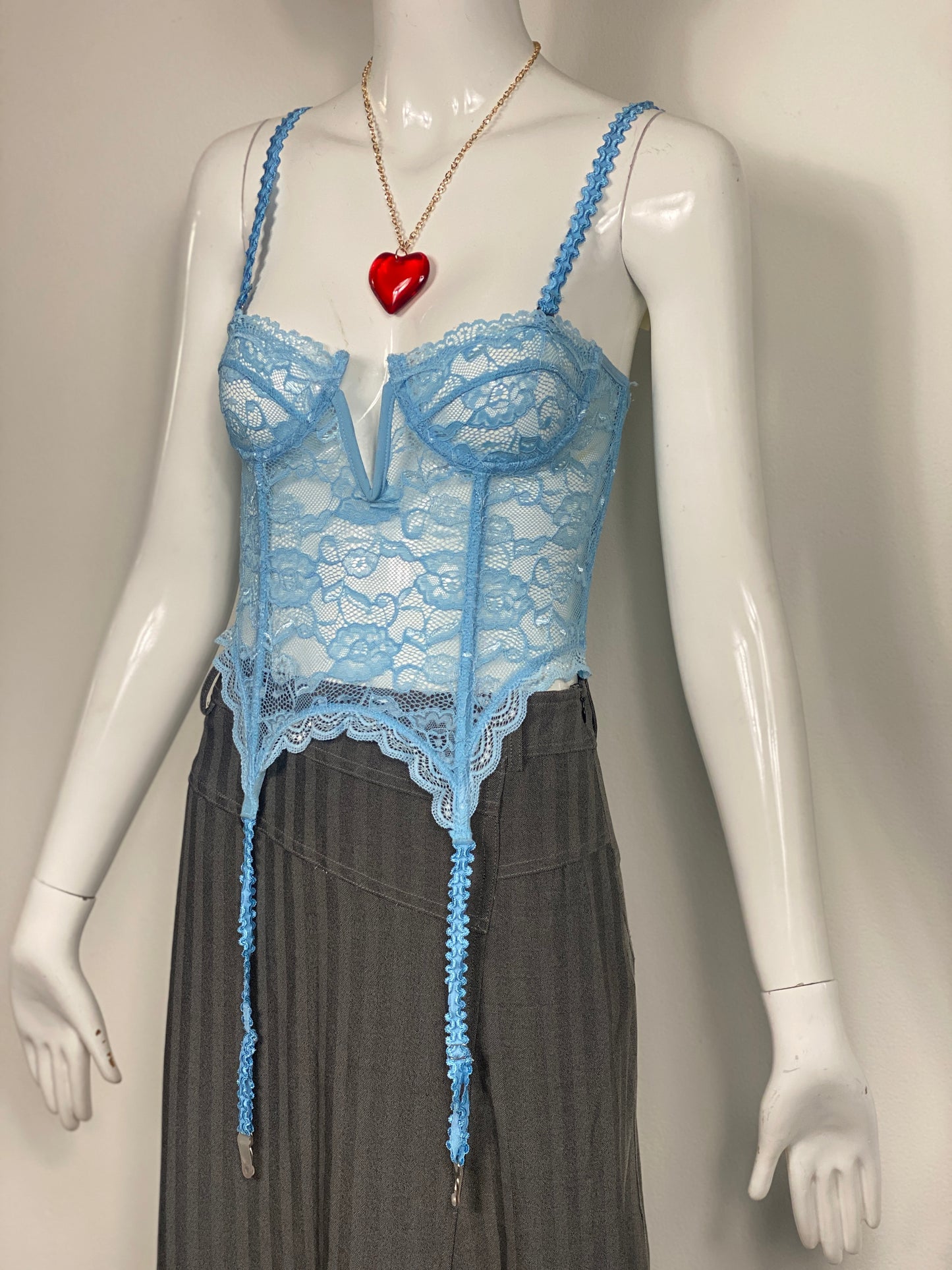 Soft Blue Lace Corset