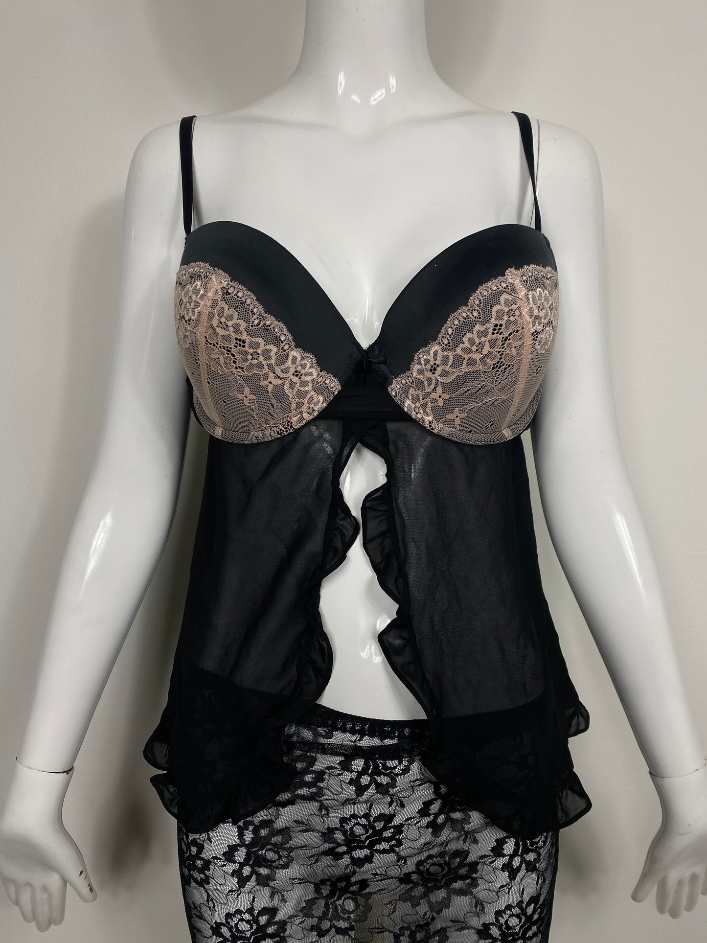 Black Nude Lace Teddy