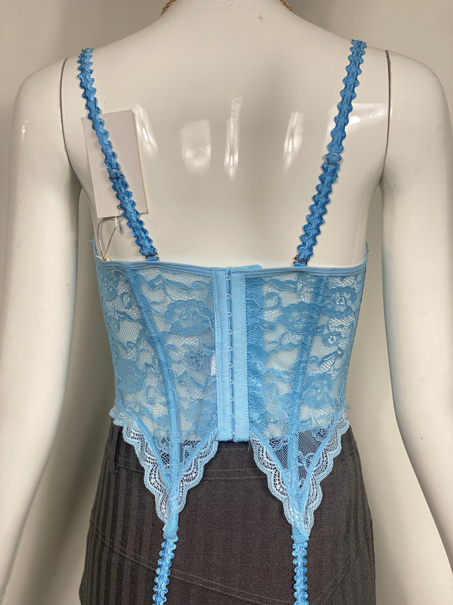Soft Blue Lace Corset