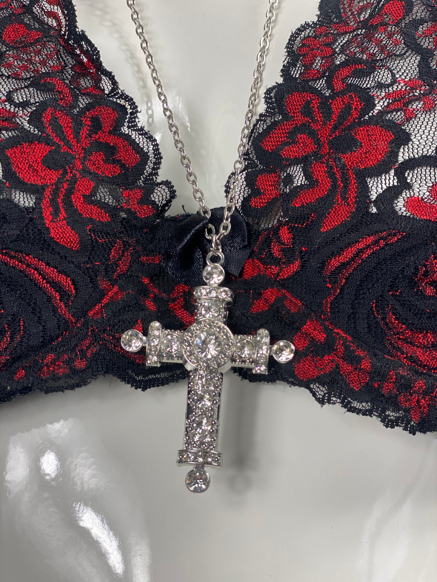 Oversized Rhinestone Cross Pendant
