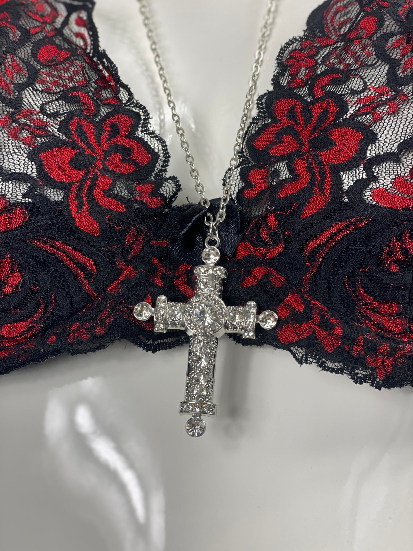 Oversized Rhinestone Cross Pendant