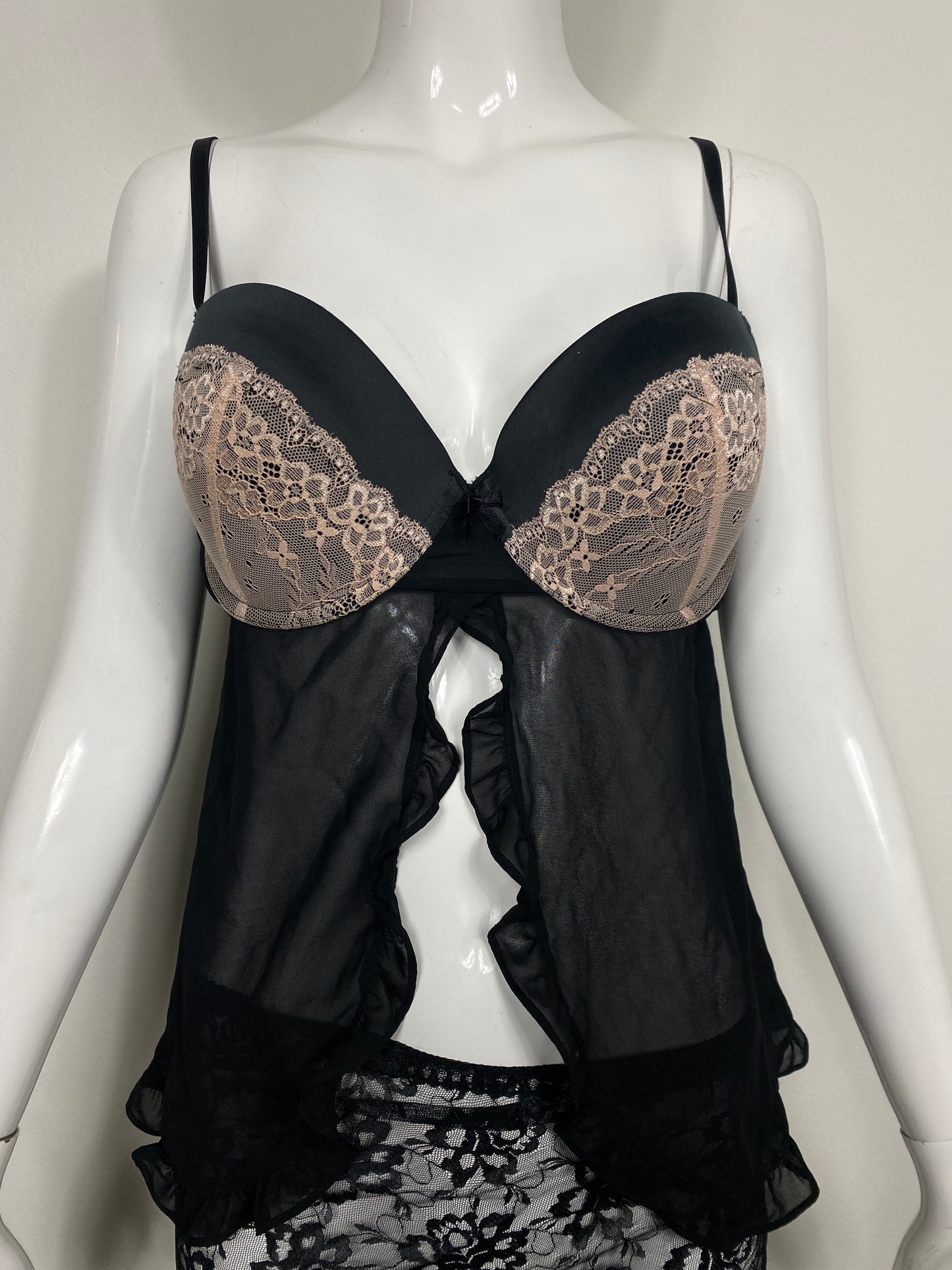 Black Nude Lace Teddy