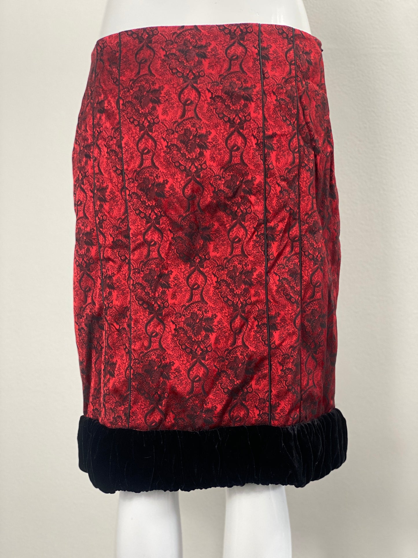 Gothic Red Midi Skirt
