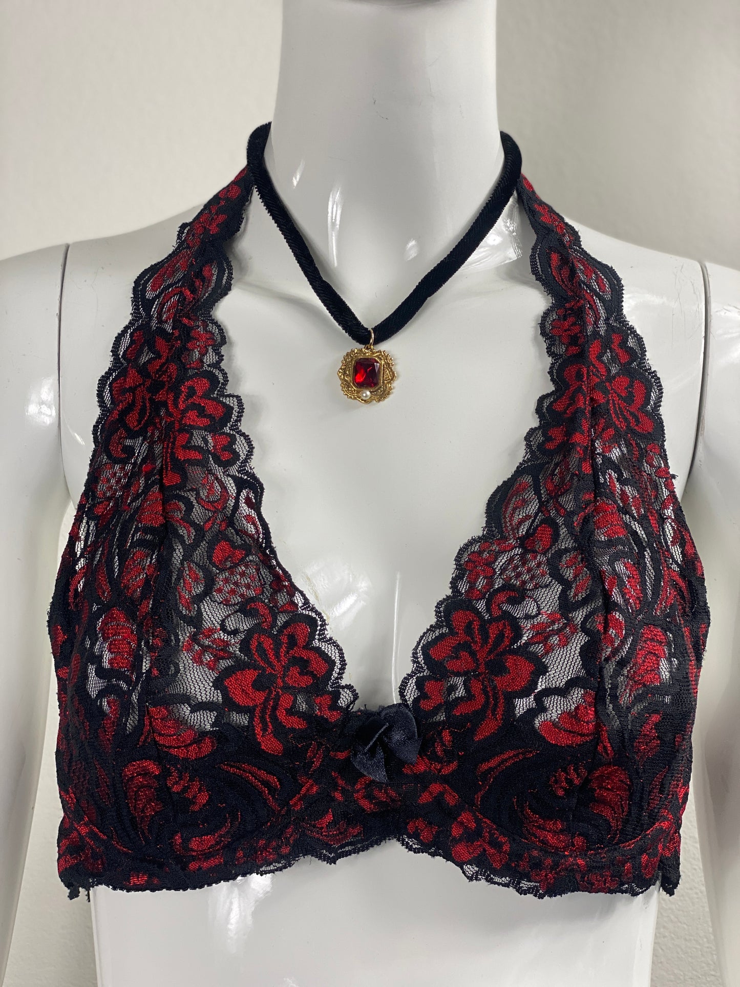 Gothic Red Charm Necklace
