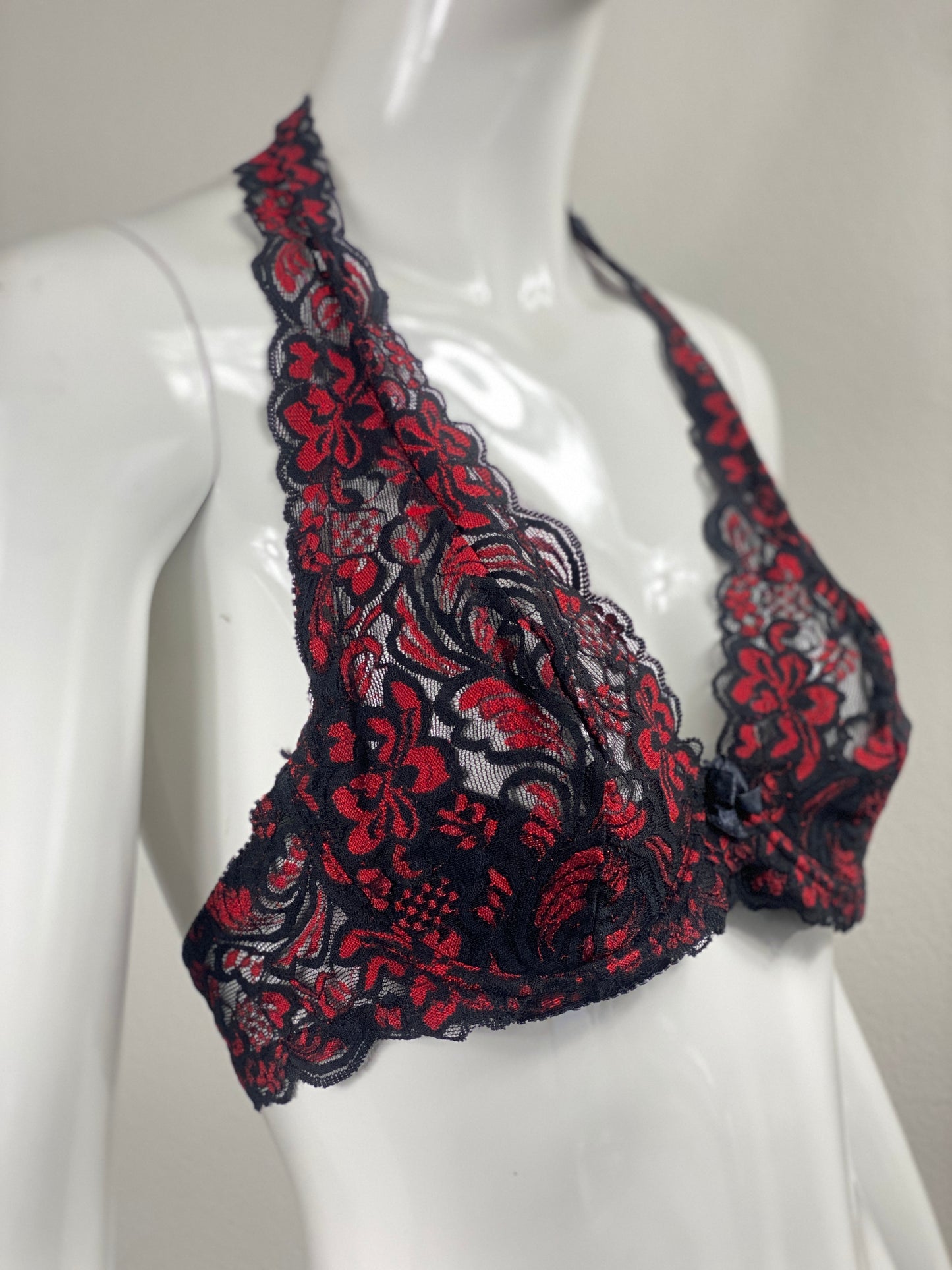 Vampy Red Halter Bralette