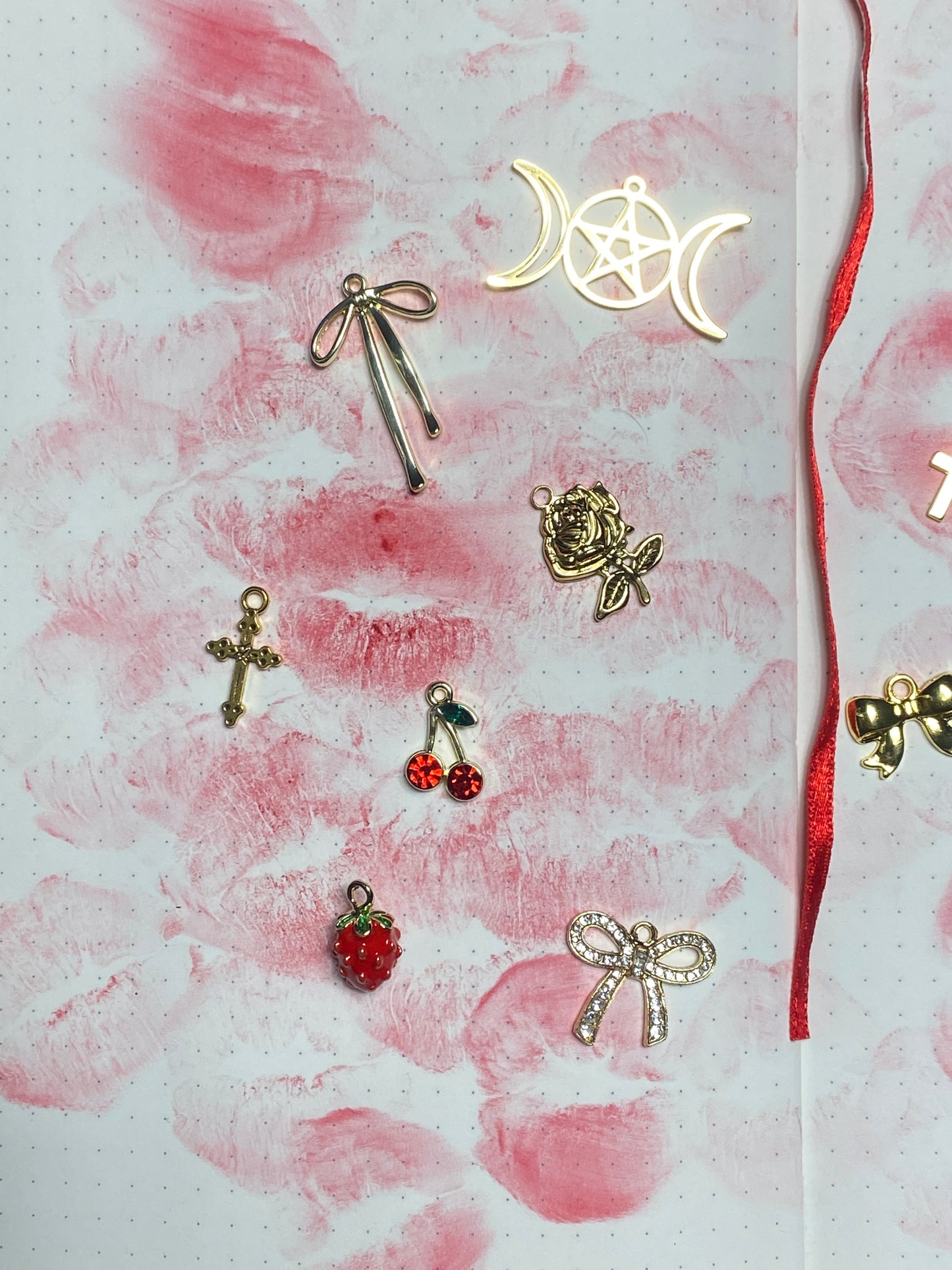 Rhinestone Cherry Charm