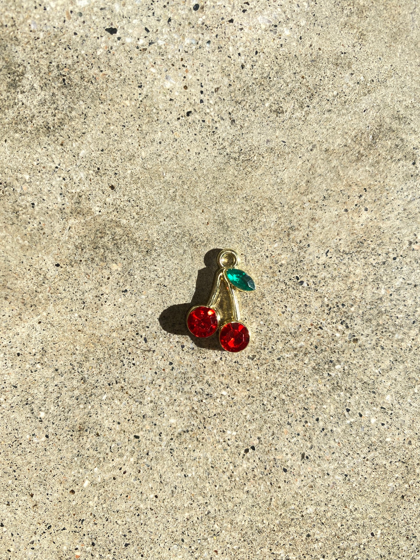 Rhinestone Cherry Charm