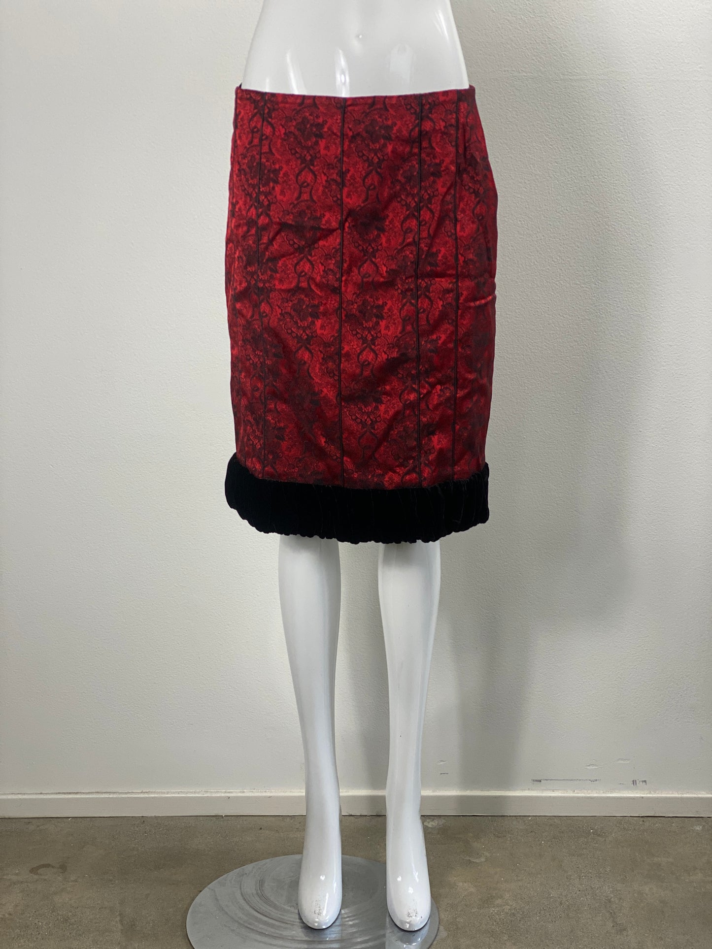 Gothic Red Midi Skirt