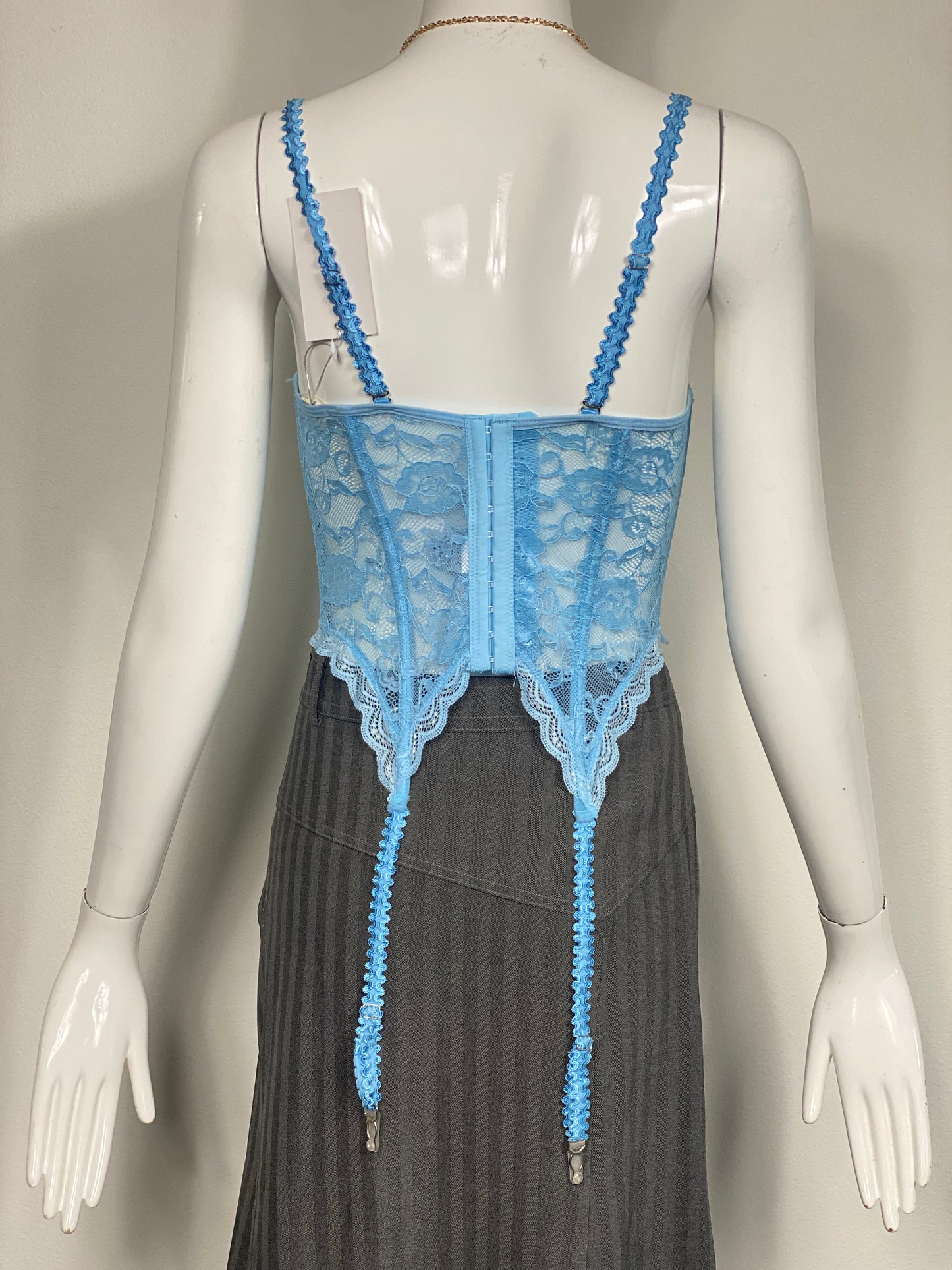 Soft Blue Lace Corset