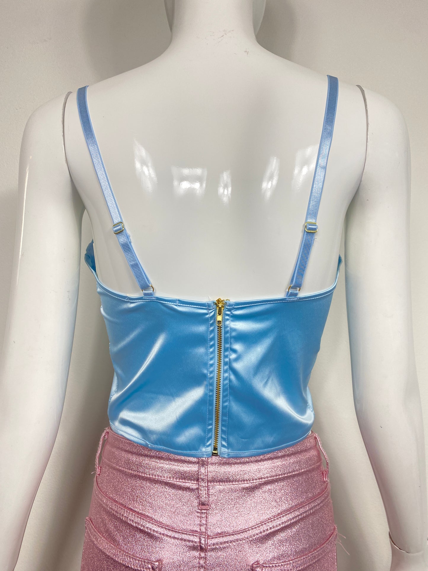 Soft Pink Satin Corset