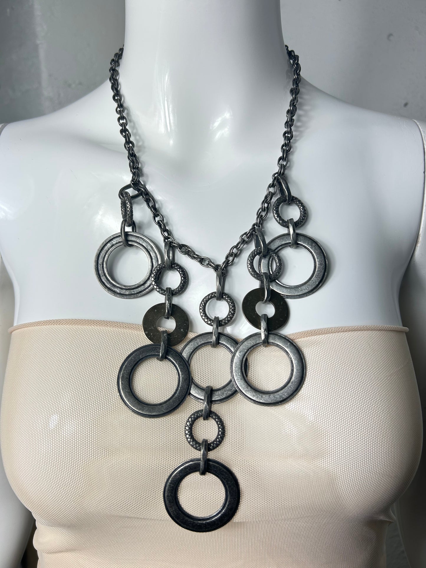 O-Ring Metal Waterfall Necklace