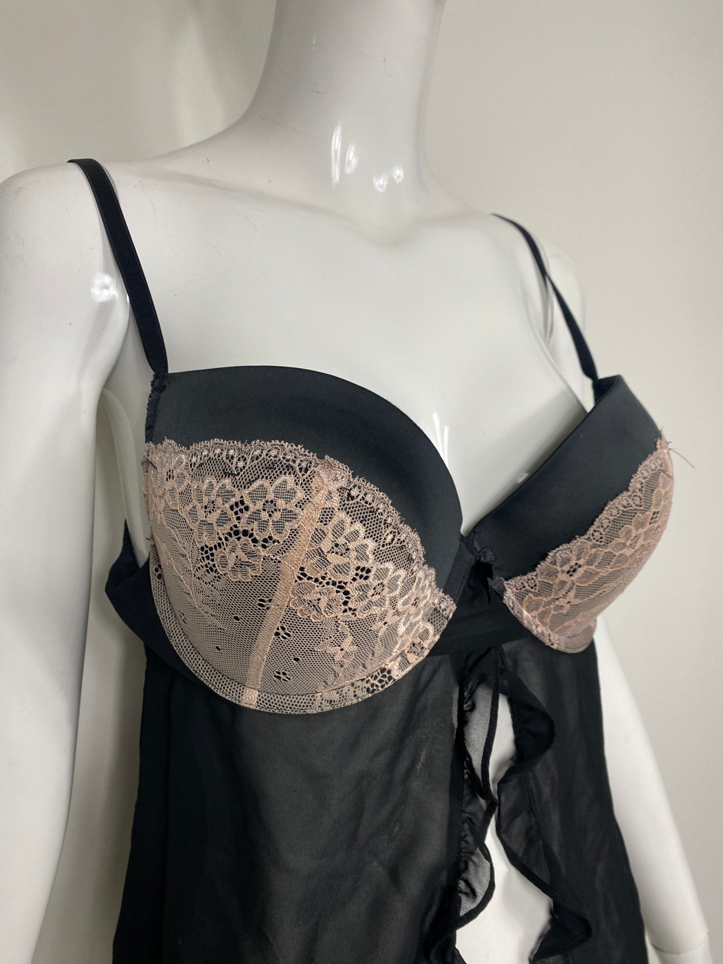 Black Nude Lace Teddy