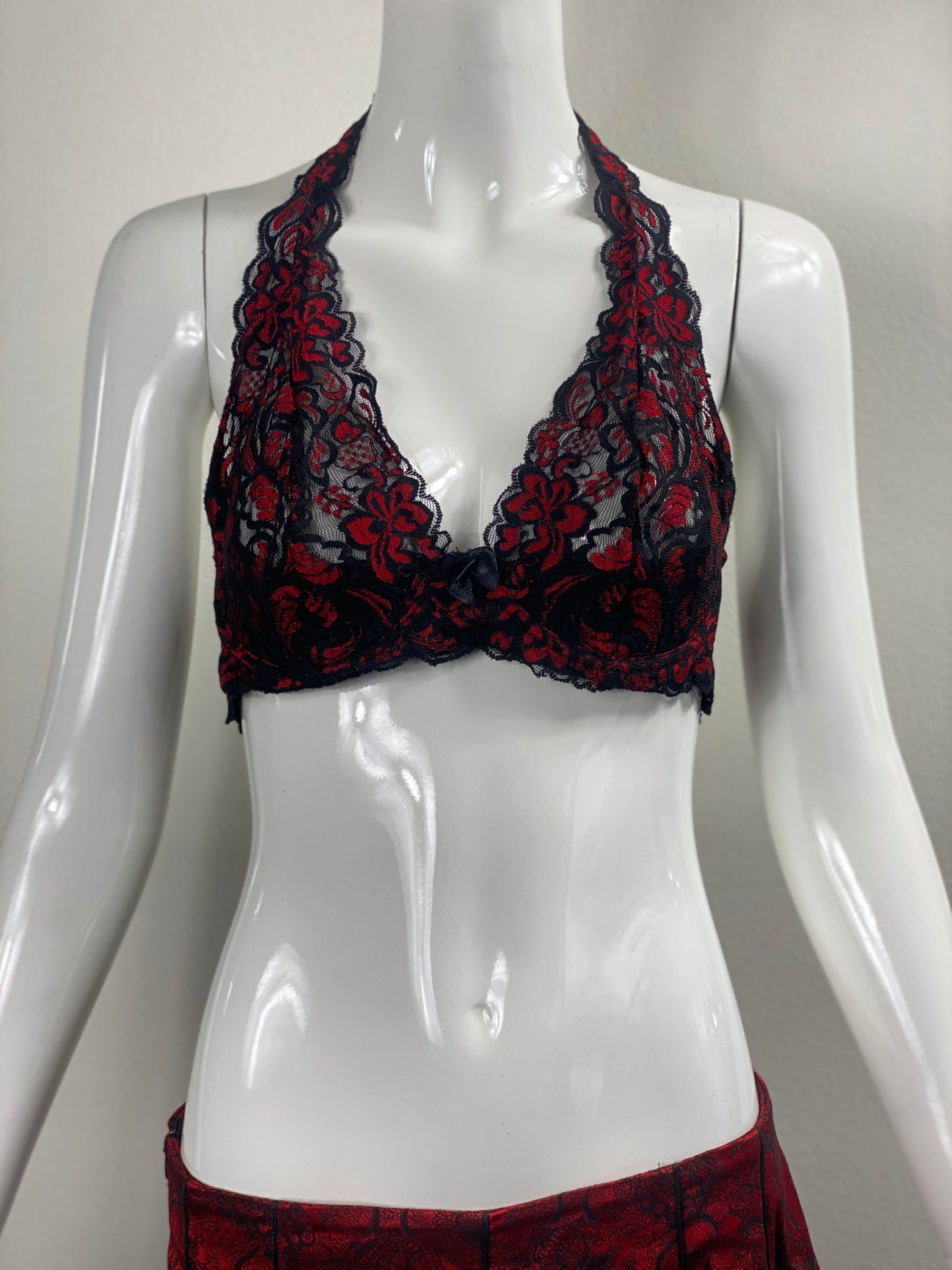 Vampy Red Halter Bralette