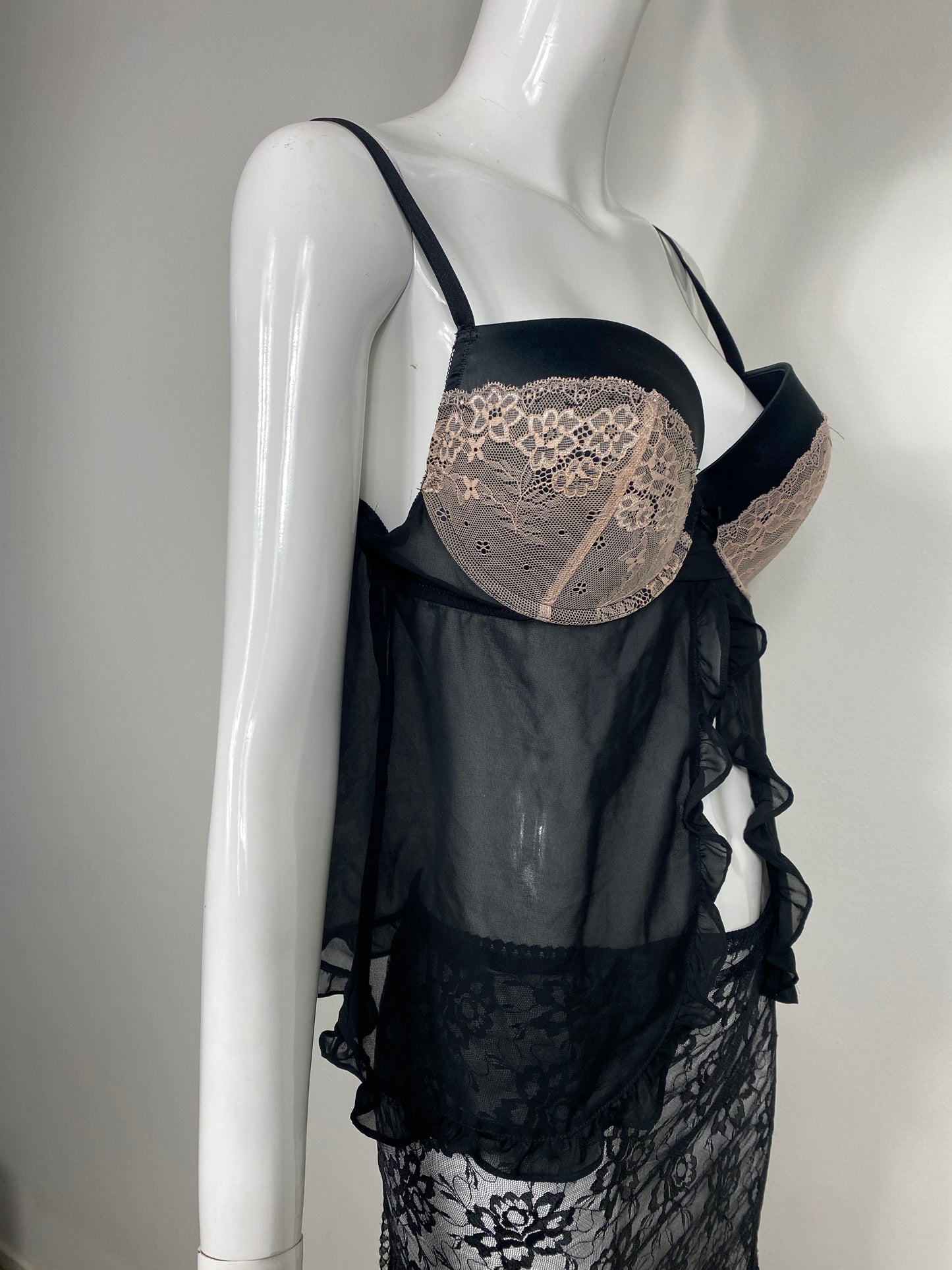 Black Nude Lace Teddy