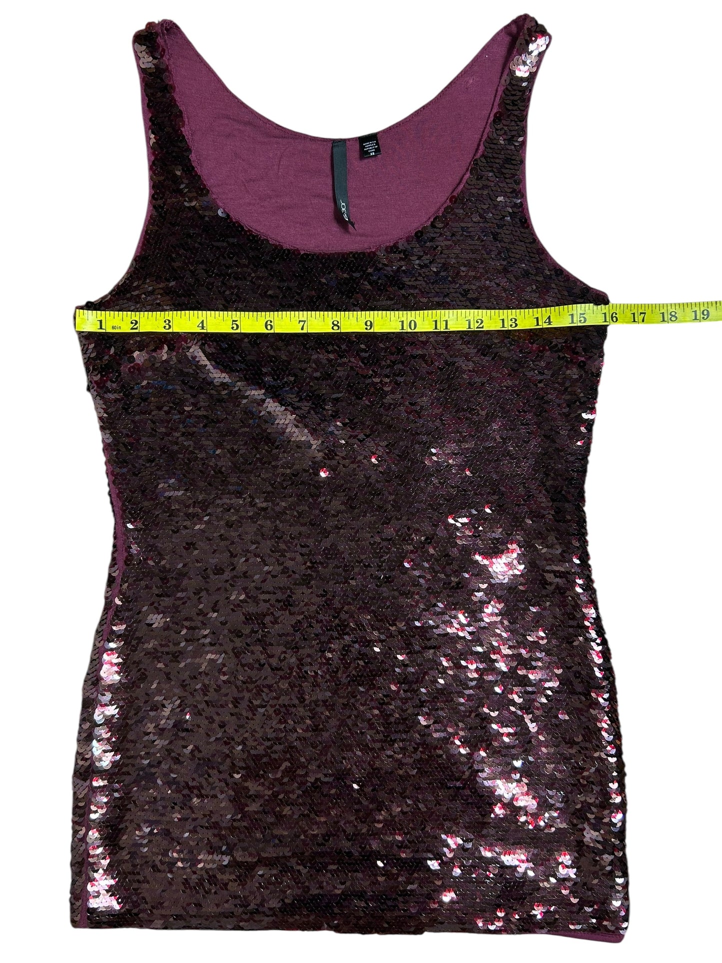 Burgundy Sequin Mini Dress