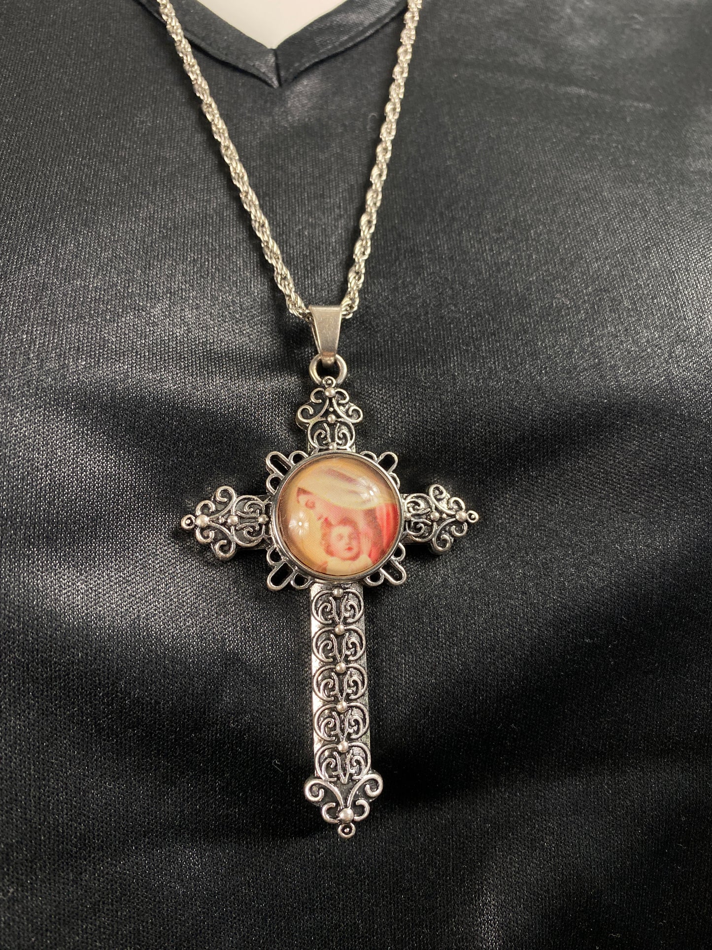 Virgin Mary Cross Pendant