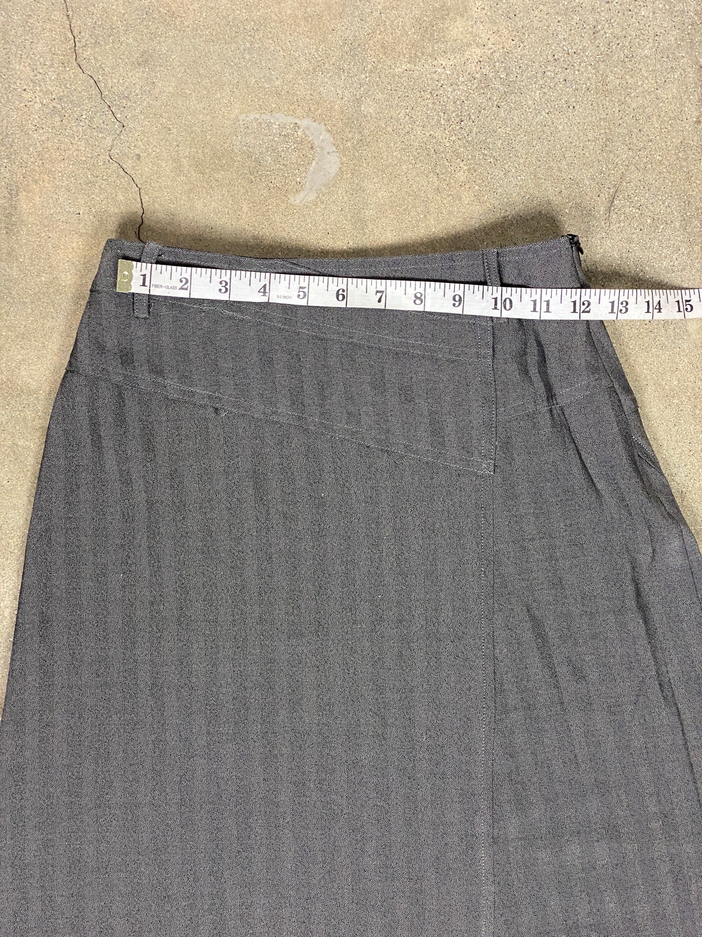 Gray Pinstripe Midi Skirt