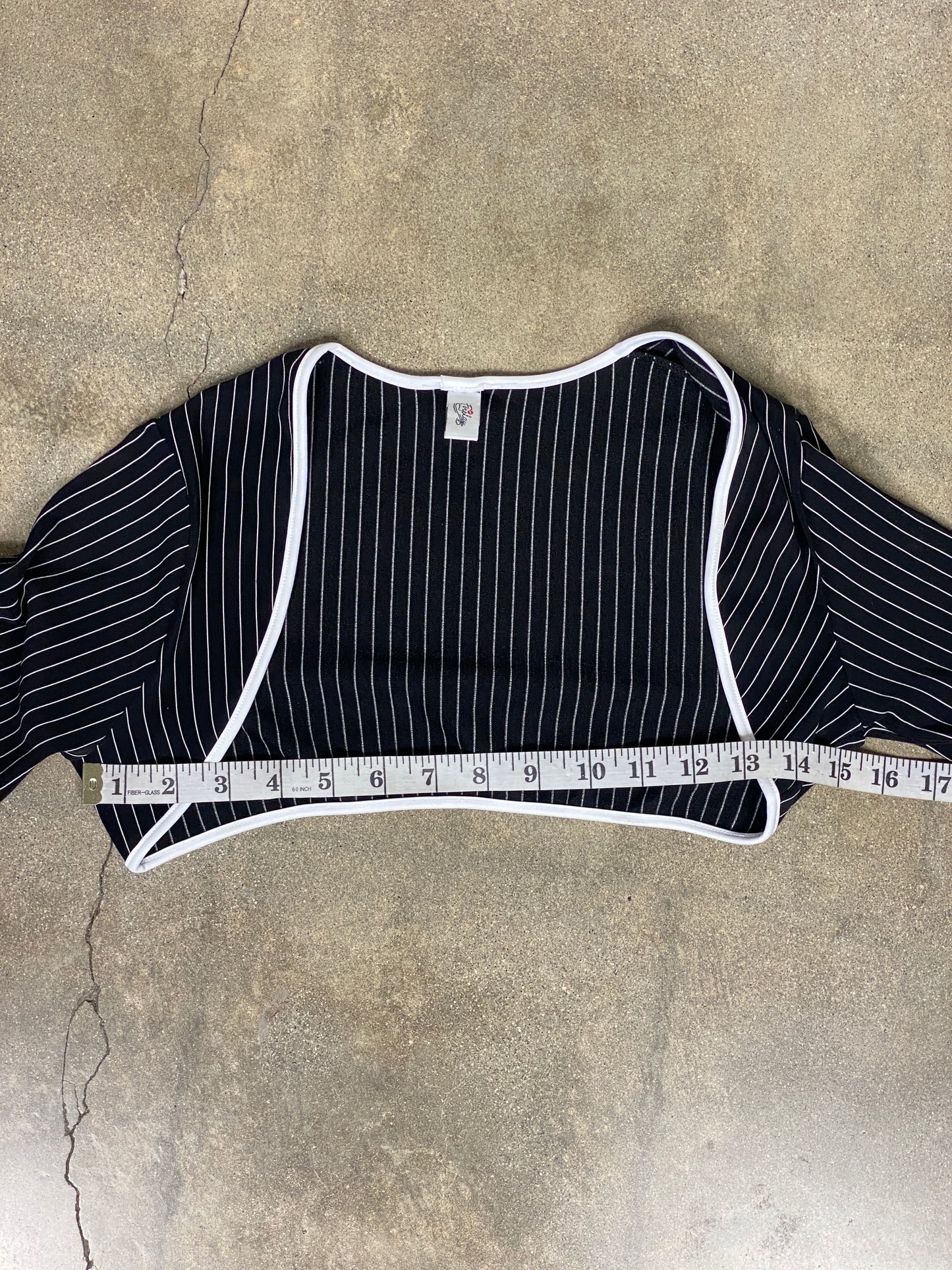 Forplay Black White Pinstripe Bolero