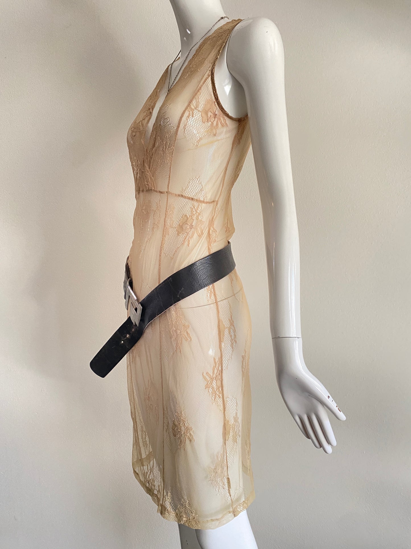 90’s Abstract Metal Leather Belt