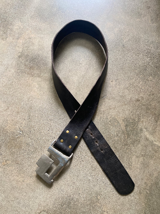 90’s Abstract Metal Leather Belt