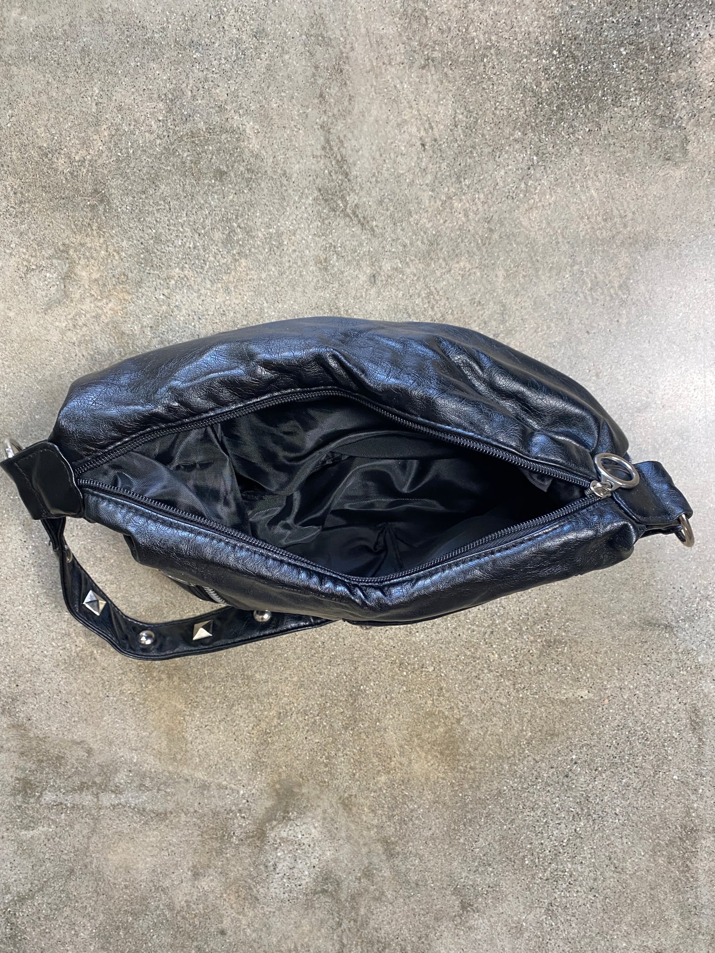 00's Black Studded Shoulder Purse