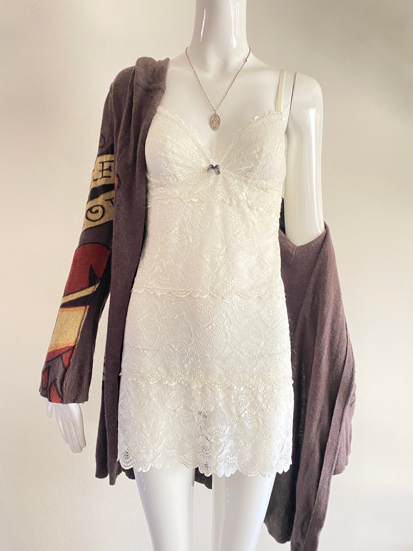 00's Ed Hardy Brown Long Cardigan Hoodie