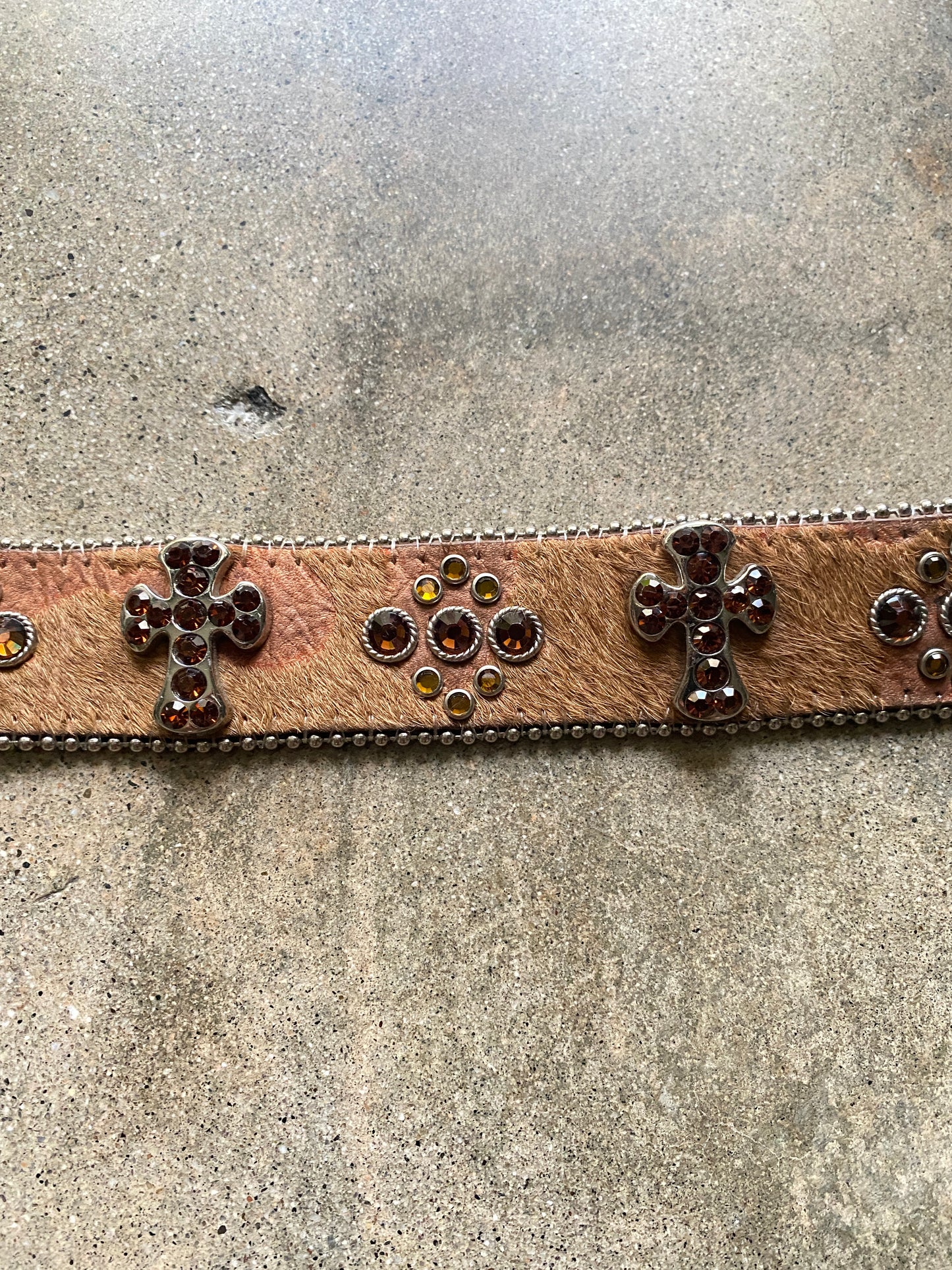 00's Mcbling Amber Rhinestone Belt