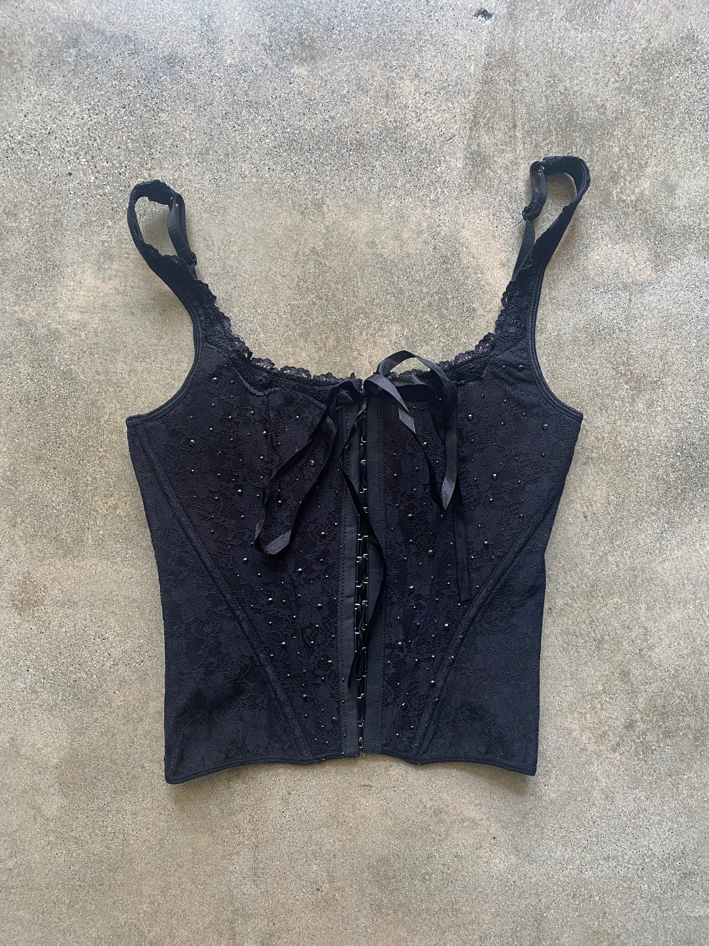 00's Deadstock Black Corset Top