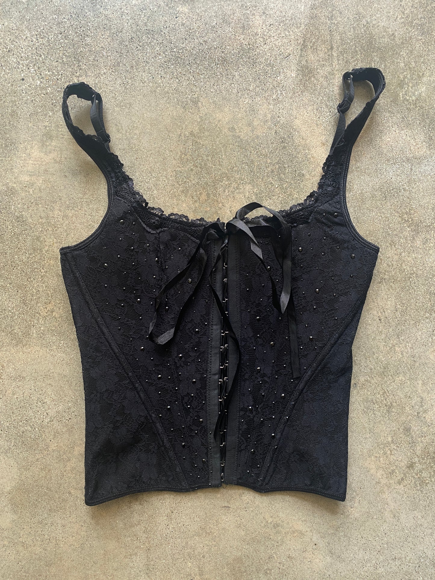 00's Deadstock Black Corset Top