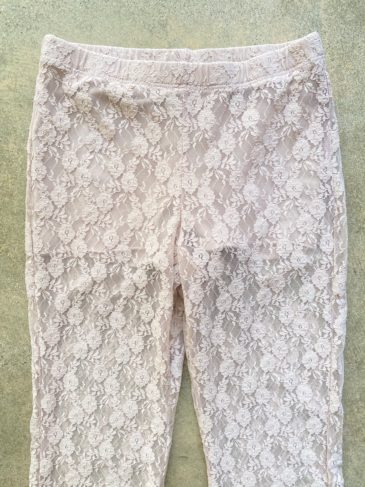 Mauve Sheer Floral Lace Flares