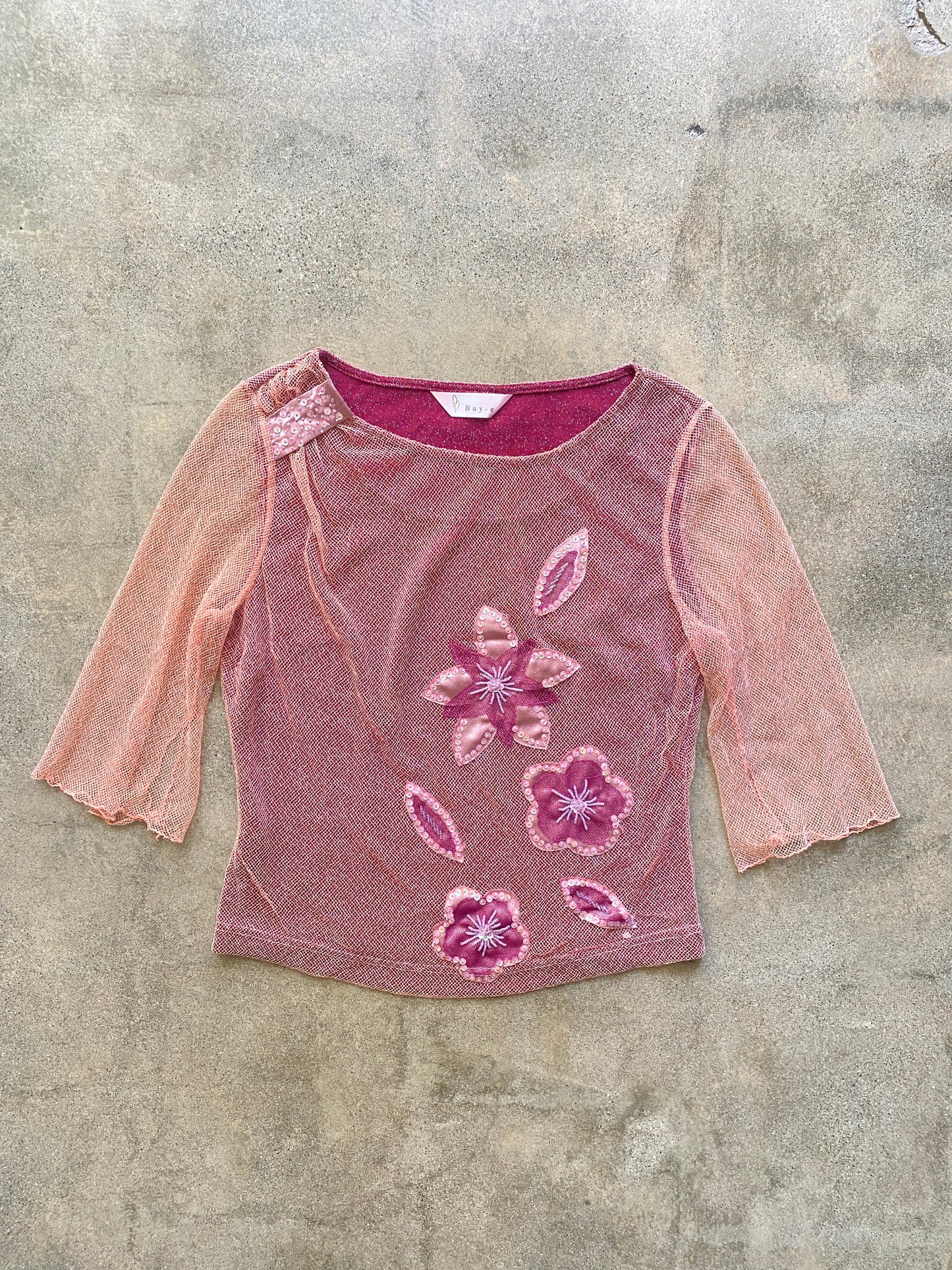 00's Mauve Mesh Top