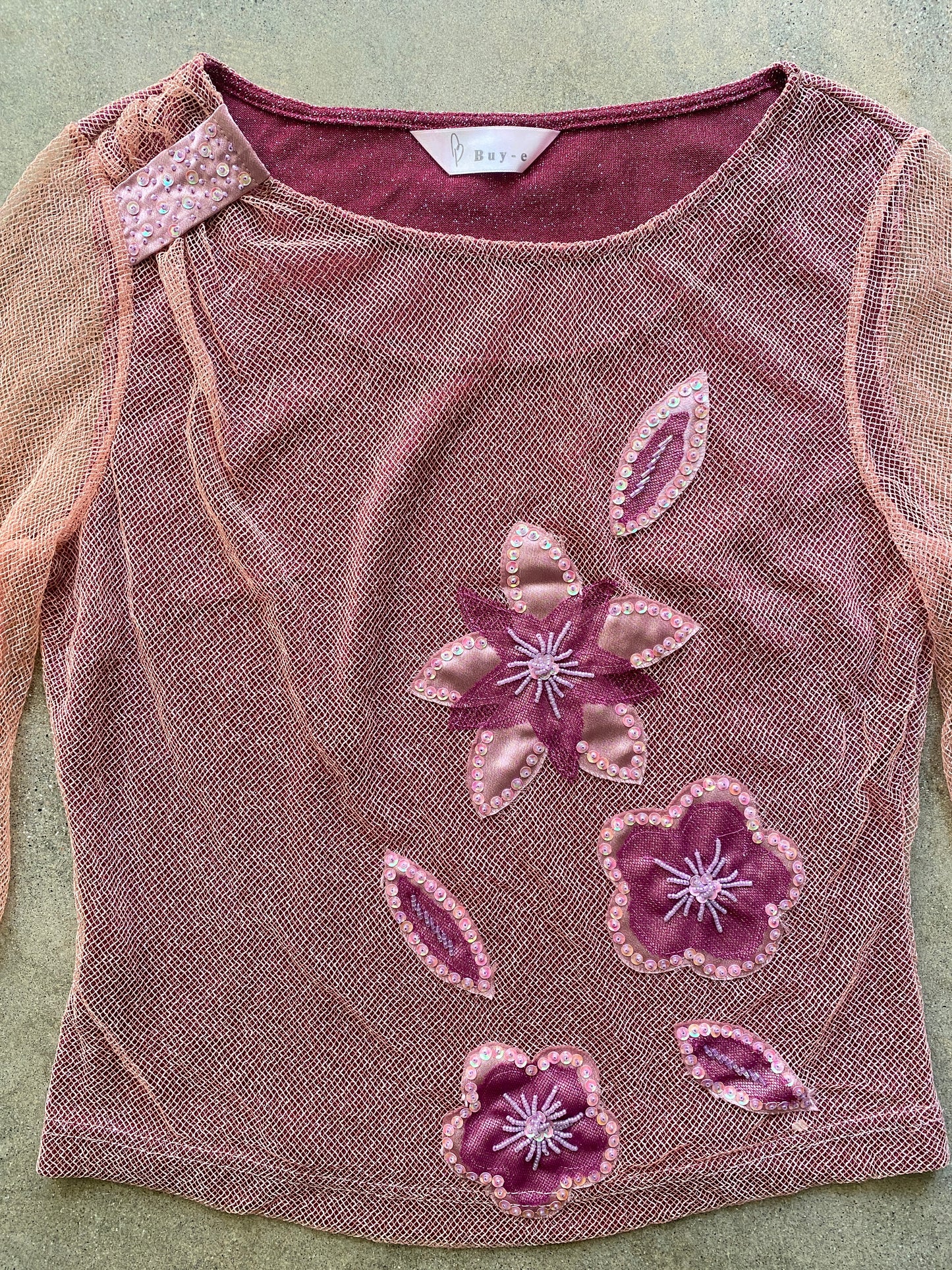 00's Mauve Mesh Top