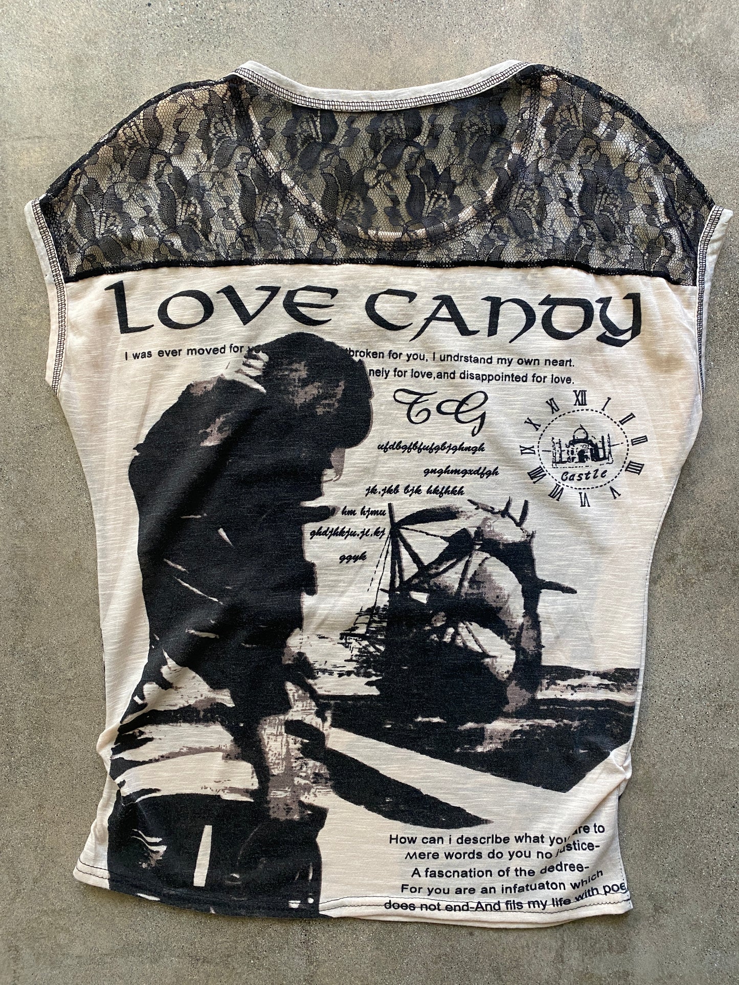00's Love Candy Graphic Print Top