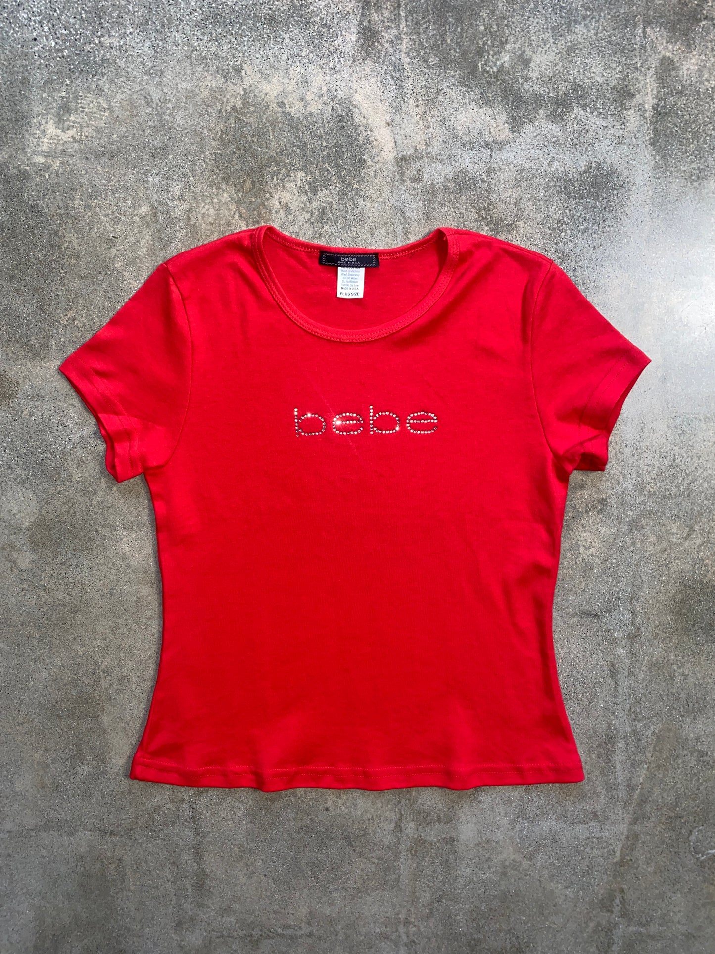 00's Red Bebe Baby Tee