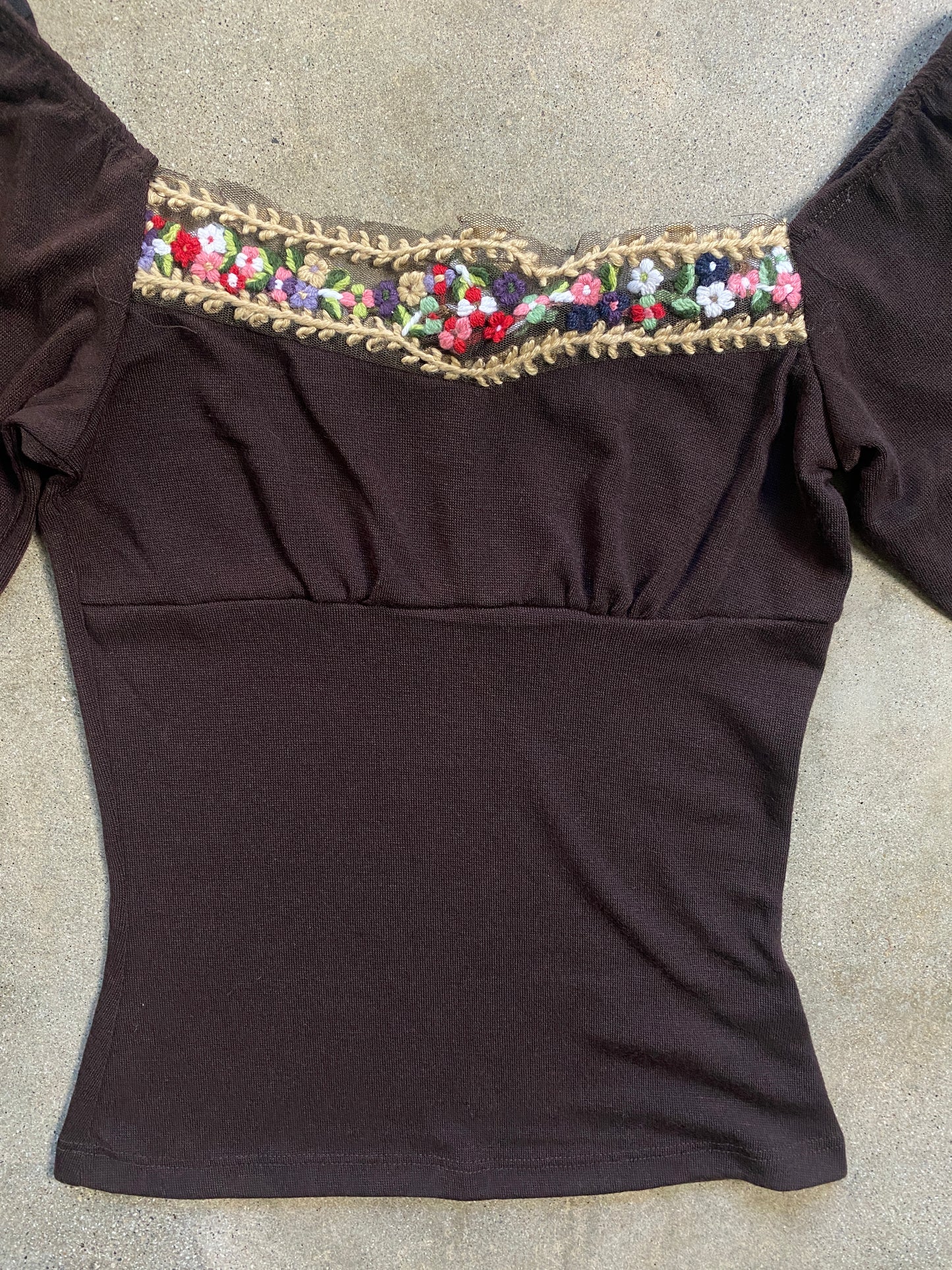 00's Deadstock Chocolate Brown Fairy Grunge Top