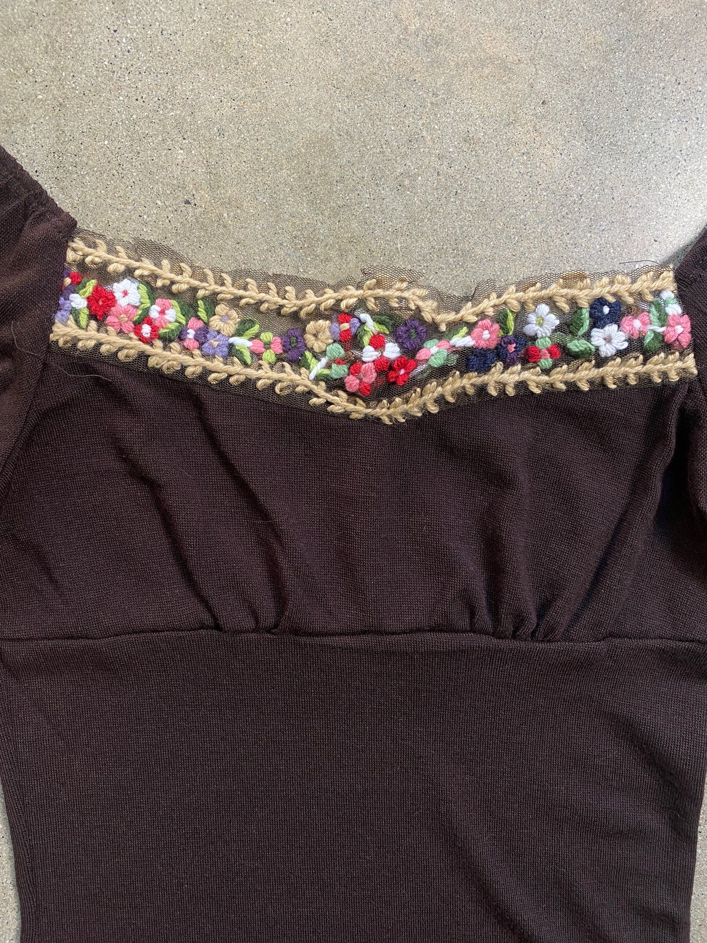 00's Deadstock Chocolate Brown Fairy Grunge Top