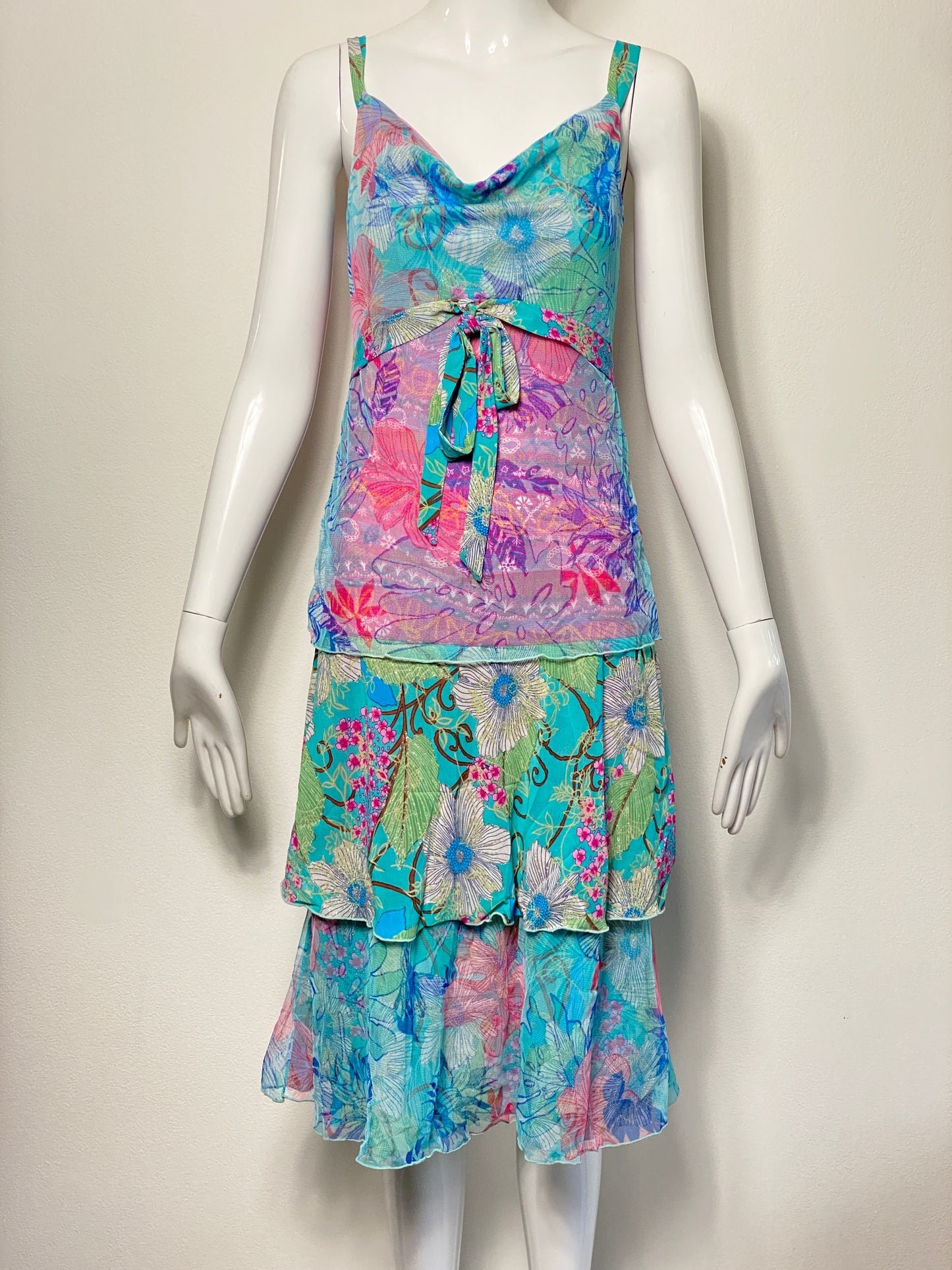Deadstock Aqua Floral Dress