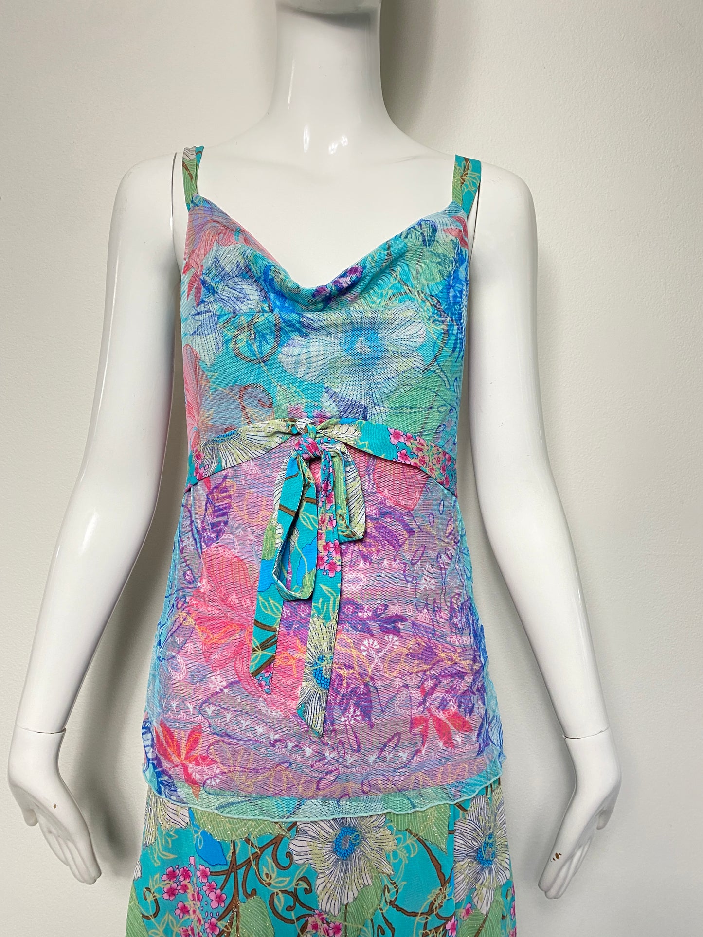 Deadstock Aqua Floral Dress