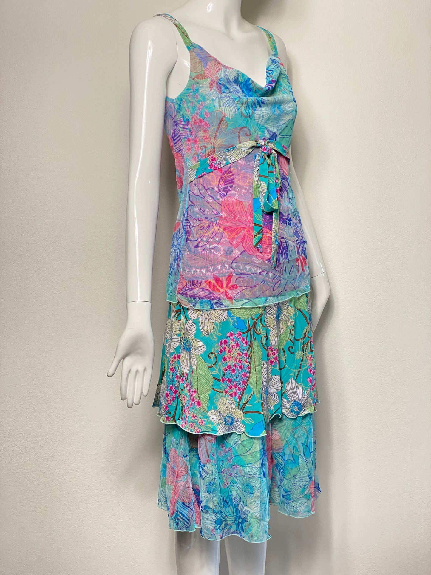 Deadstock Aqua Floral Dress