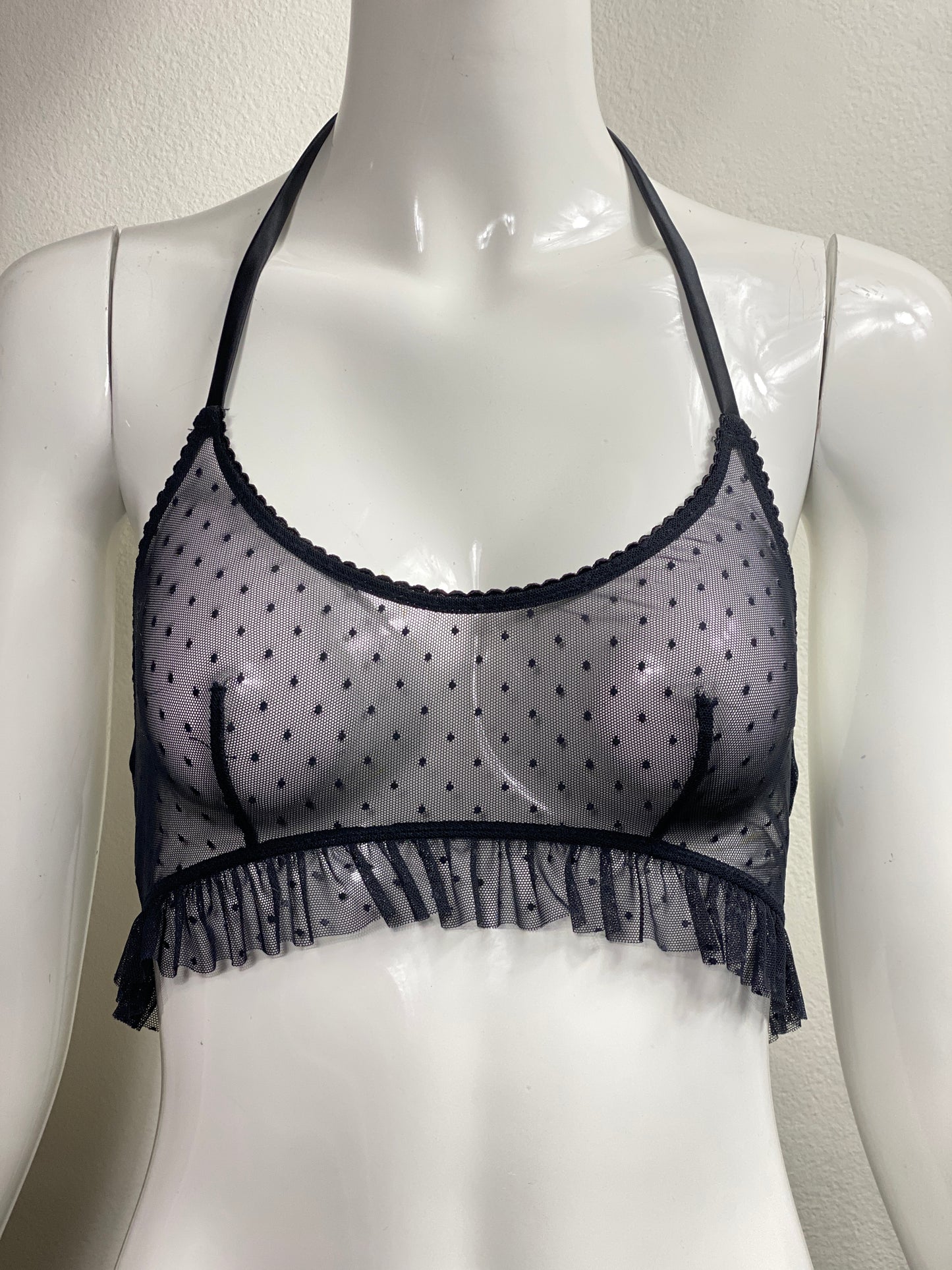 Savage Black Mesh Halter Top