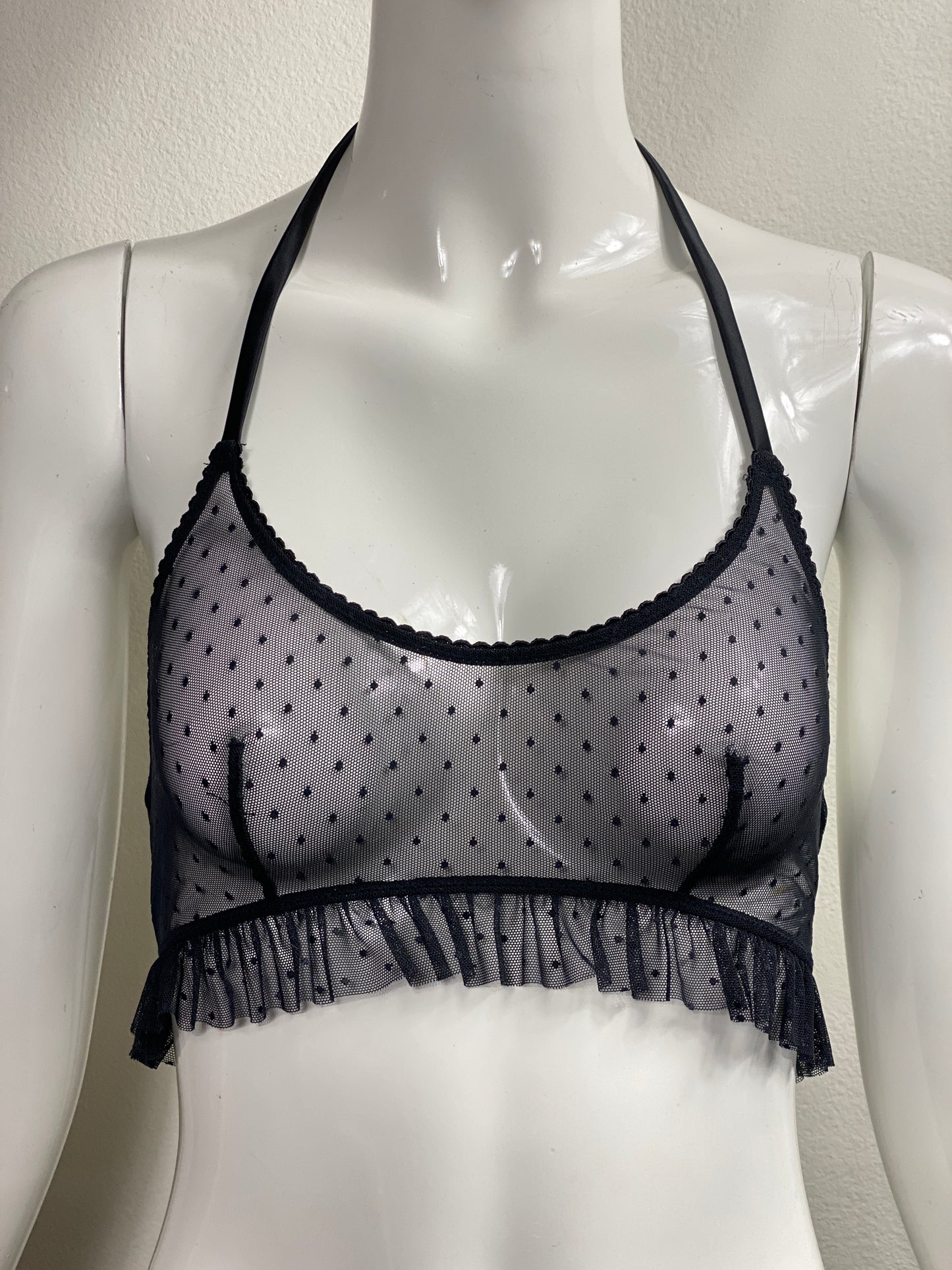 Savage Black Mesh Halter Top