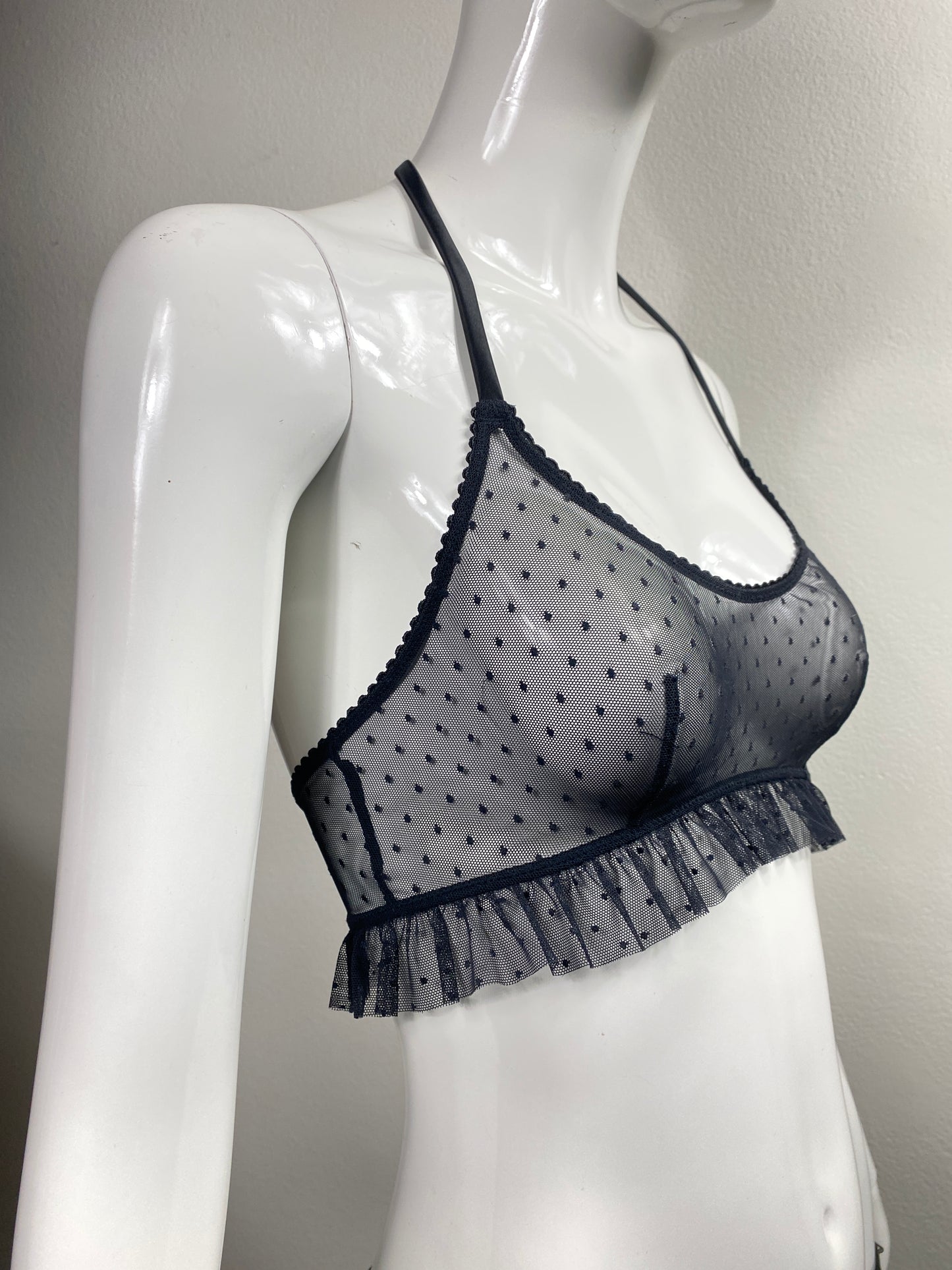 Savage Black Mesh Halter Top