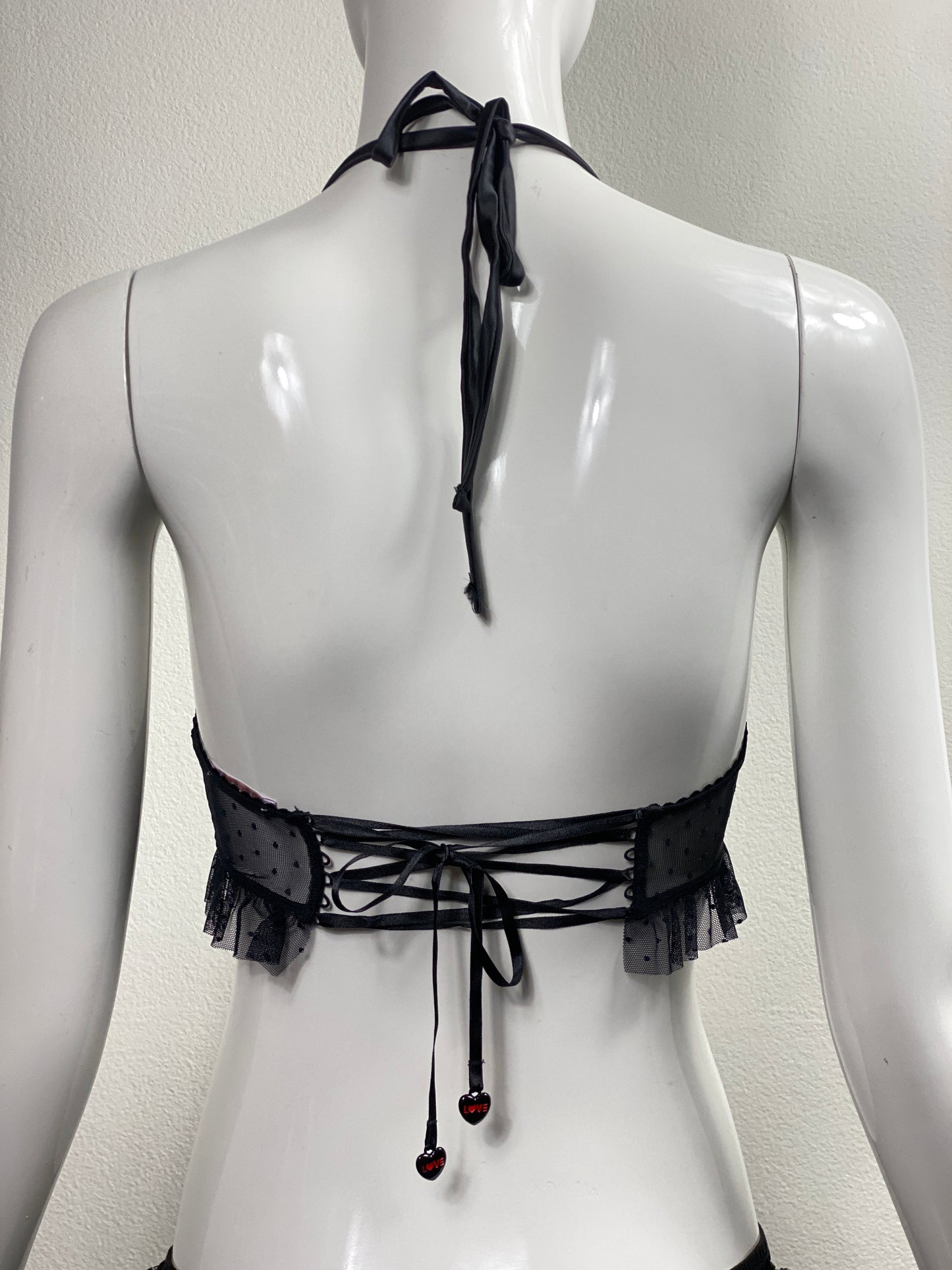 Savage Black Mesh Halter Top