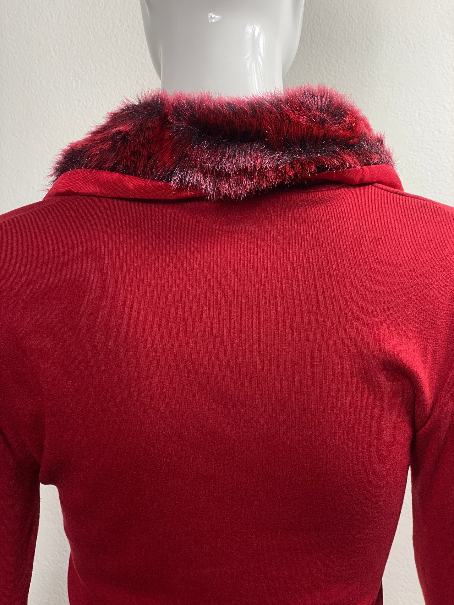Deadstock Deep Red Furry Top