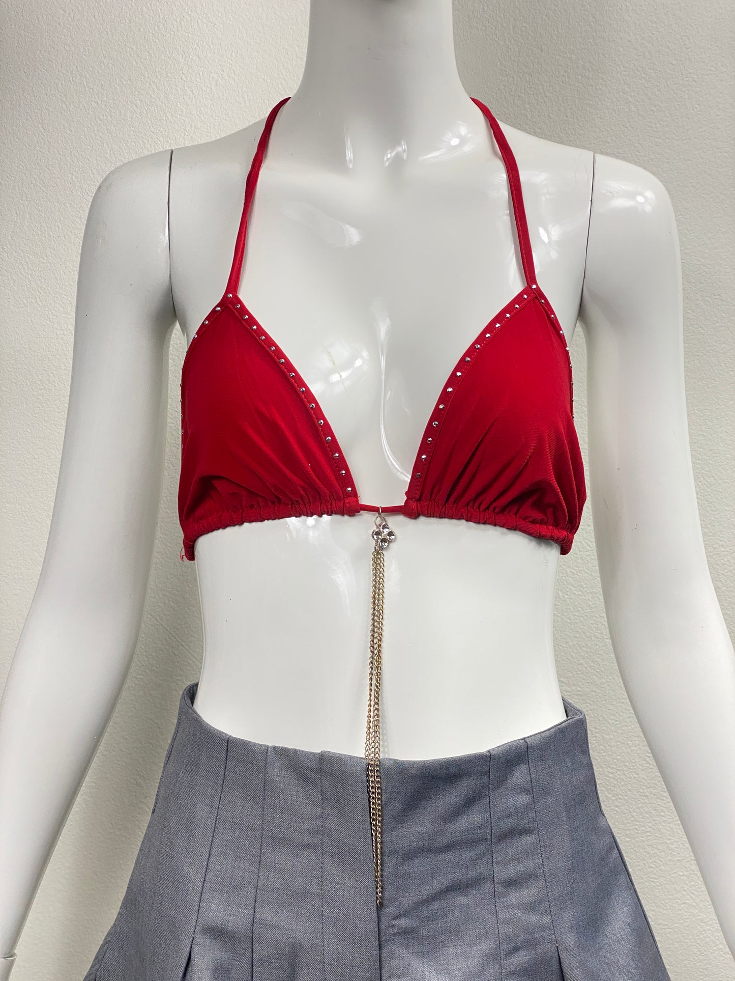 Red Bling Bikini Top