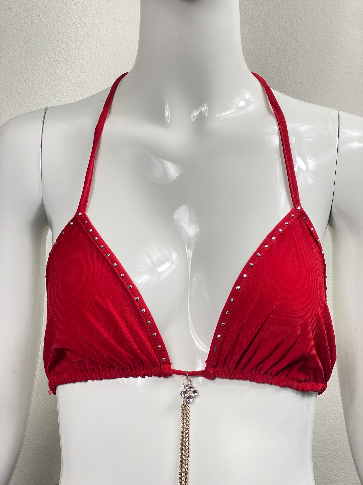Red Bling Bikini Top
