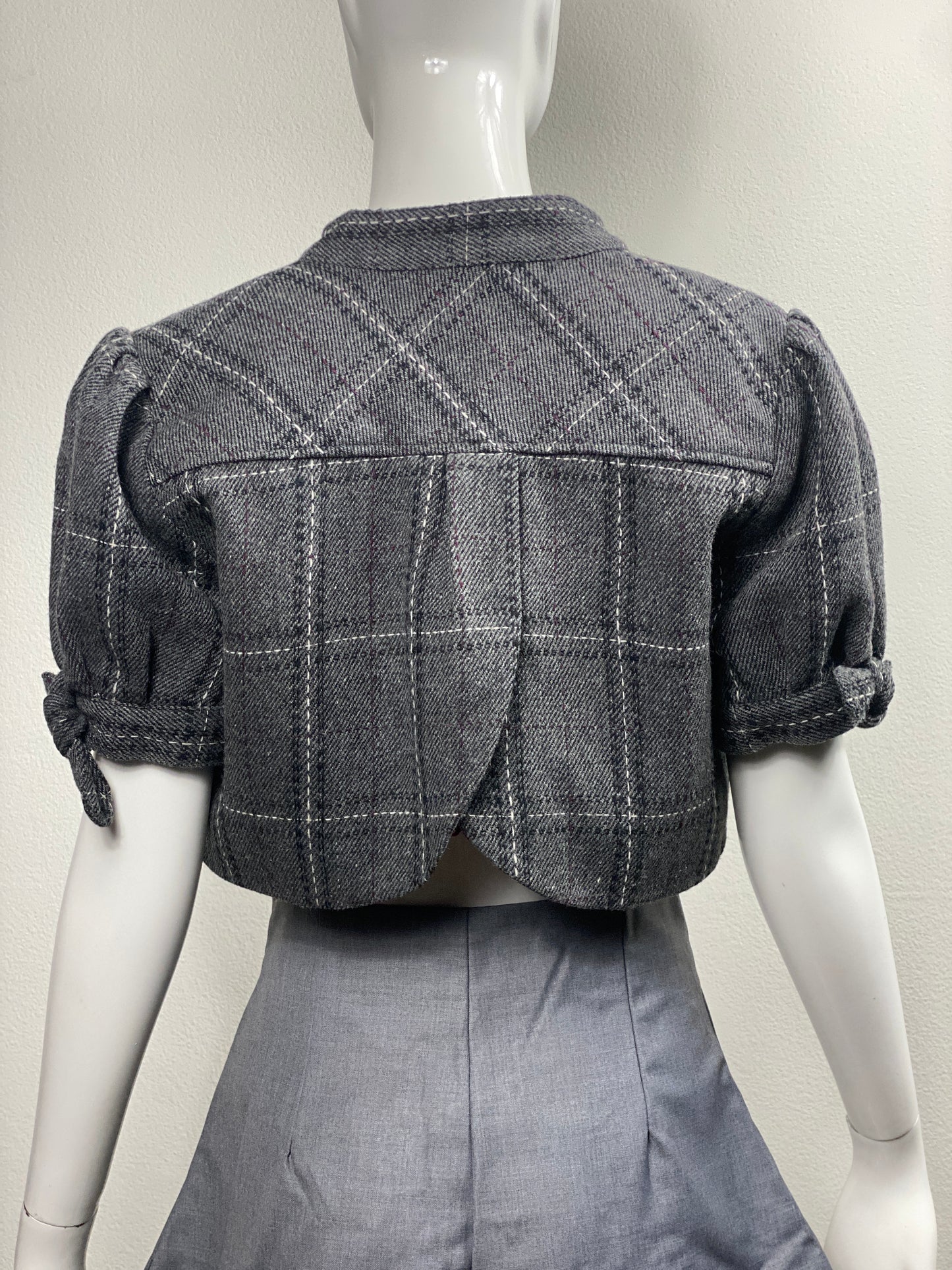 Plaid Tweed Bolero