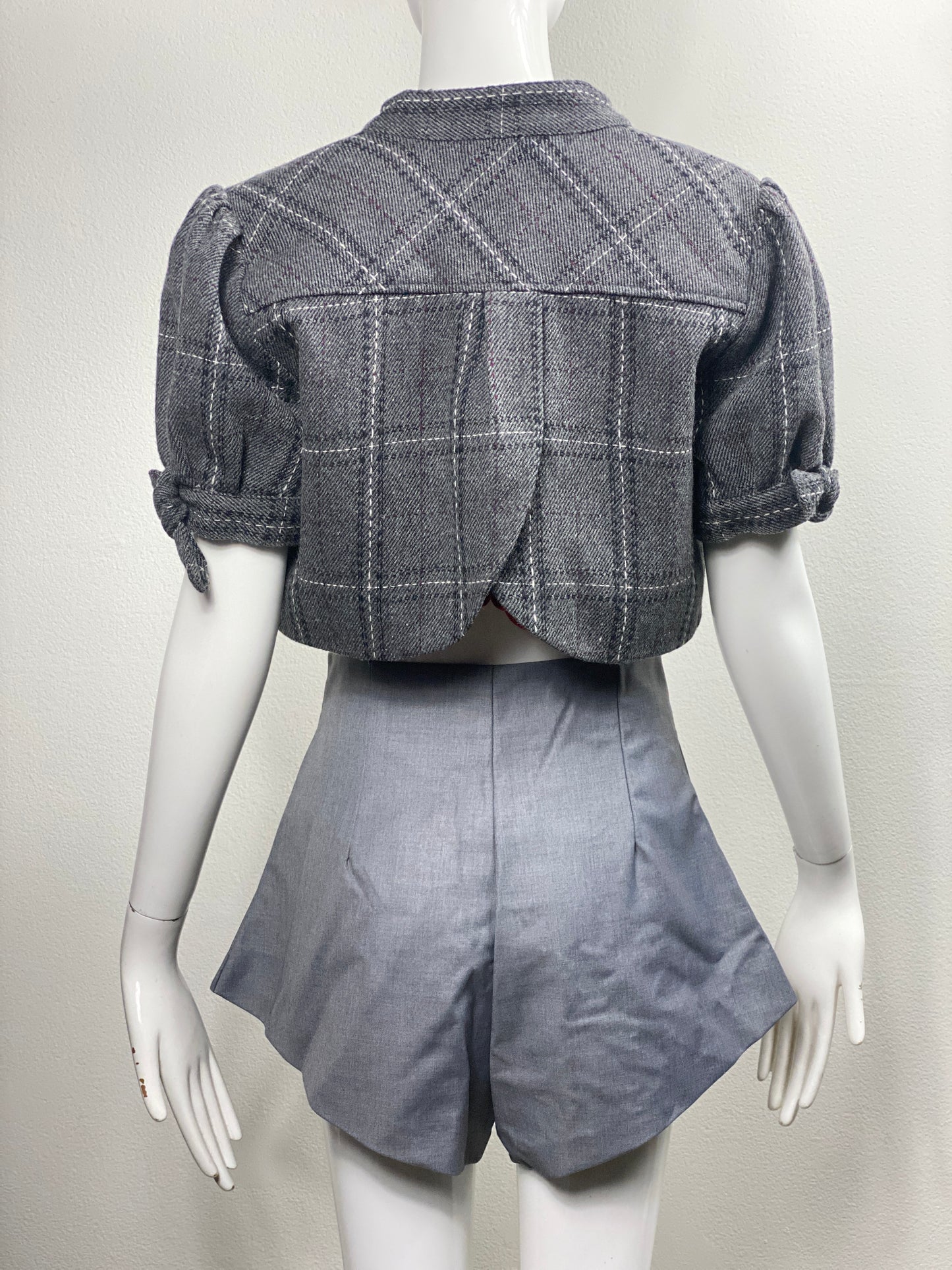 Plaid Tweed Bolero