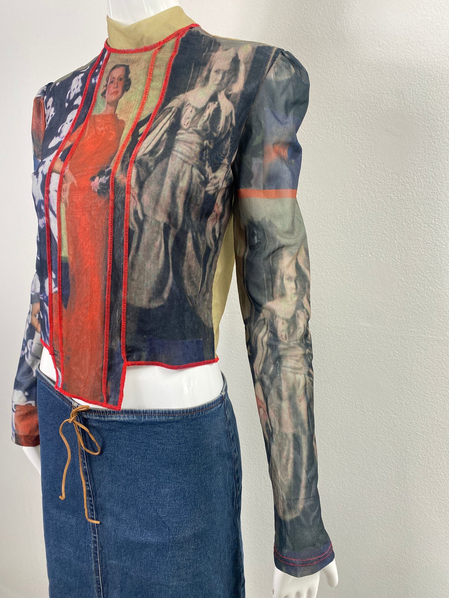 Mesh Graphic Print Top